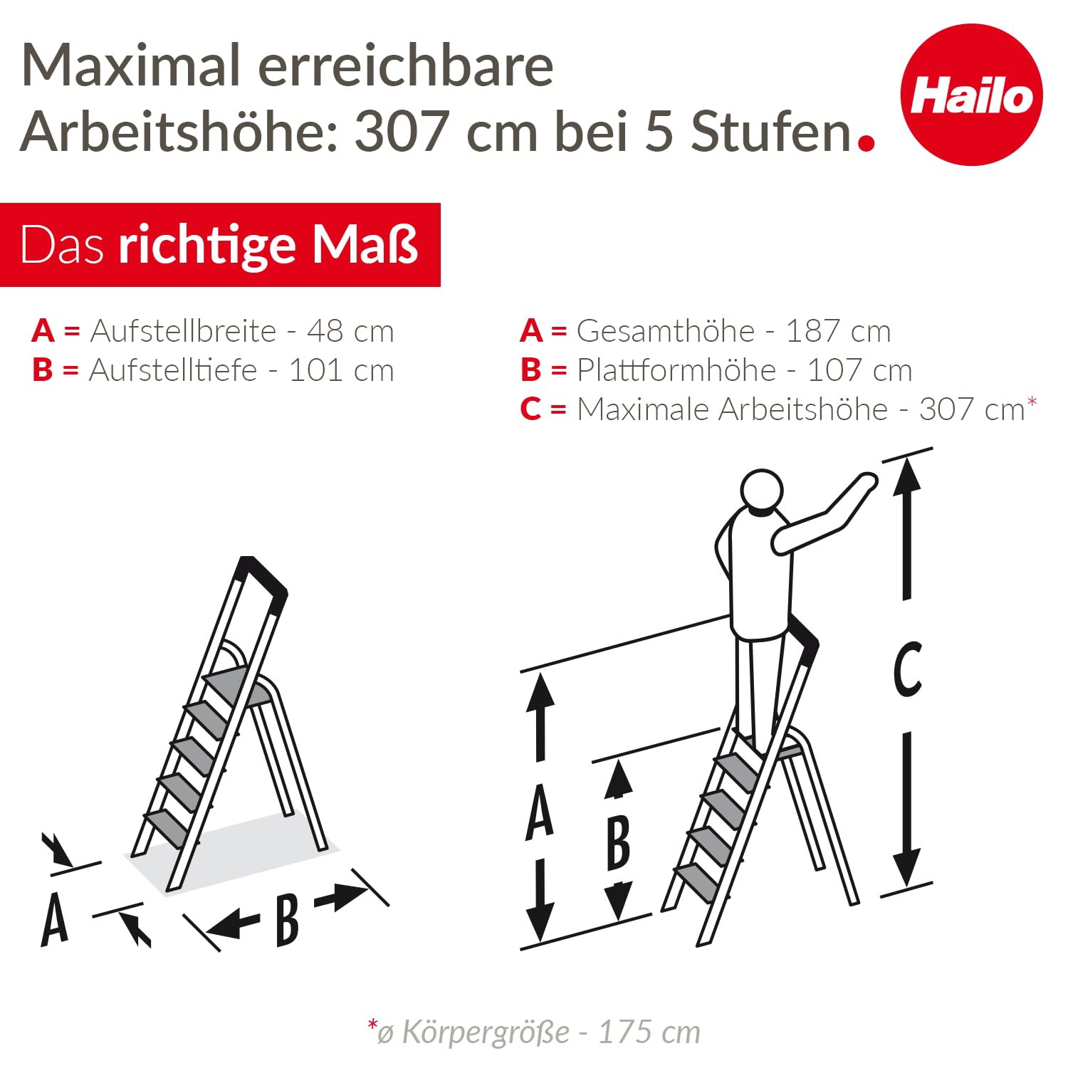 hailo-l84-comfortline-stehleiter-5-stufen-150-kg-alu image 5