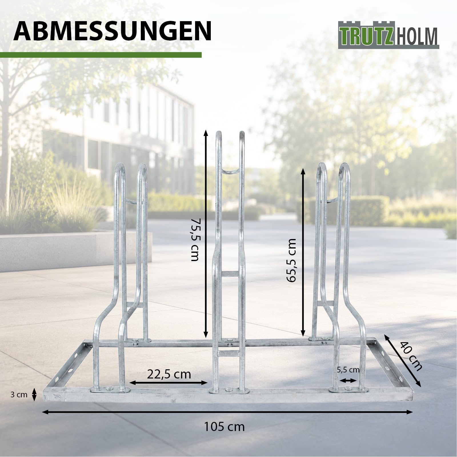 trutzholm-fahrradst-nder-hoch-tief-6-fahrr-der-feuerverzinkt image 5