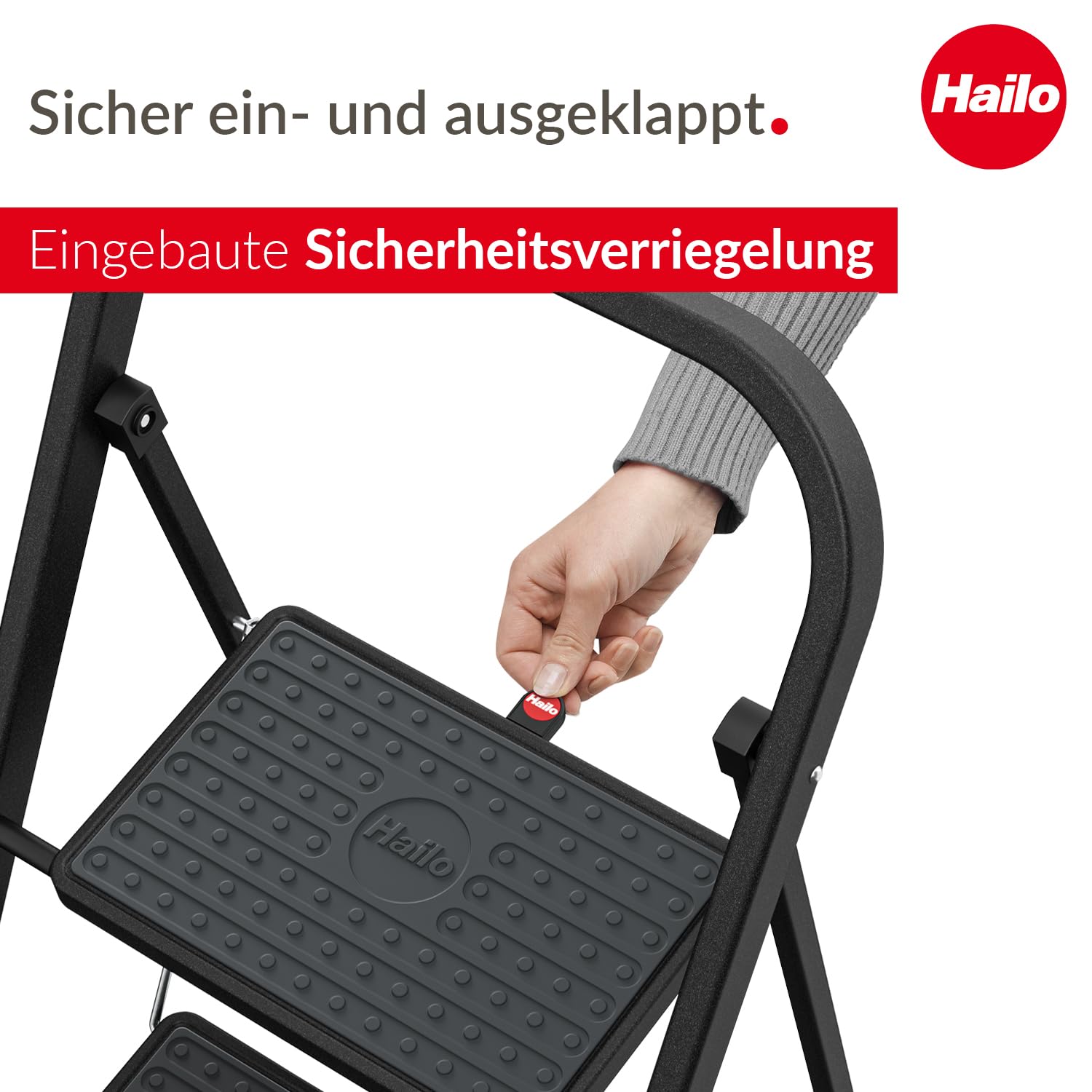 hailo-k44-standardline-klapptritt-2-stufig-schwarz-150-kg image 4
