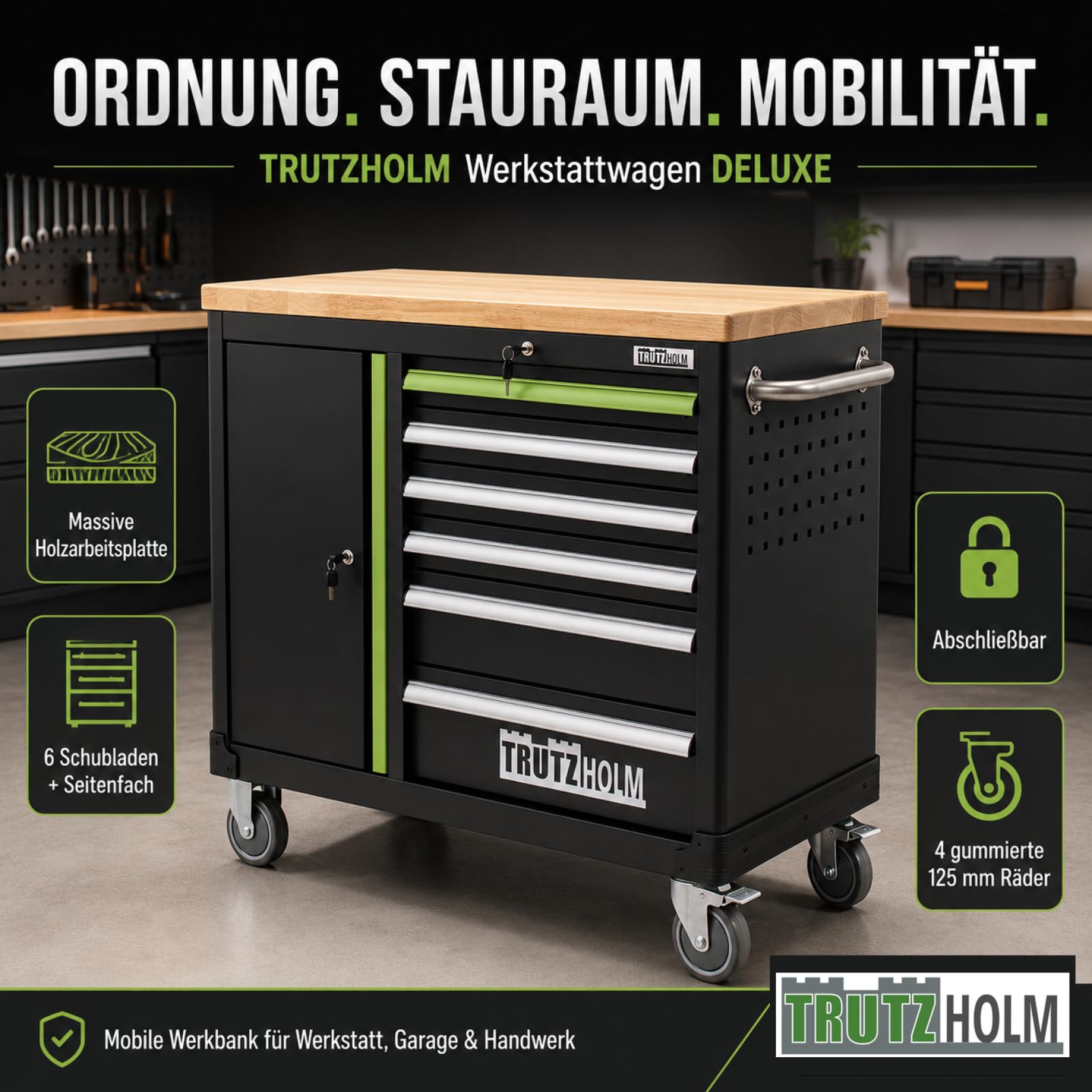 trutzholm-werkstattwagen-deluxe-leer-gr-n-6-schubladen-holz image 6