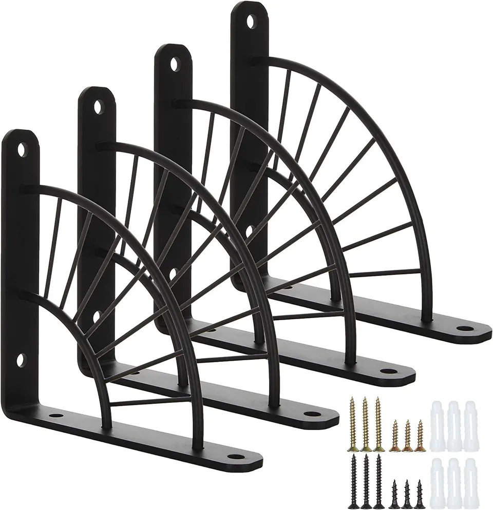 senenqu-regalhalterung-4er-set-schwarz-15cm-metall-50kg image 1