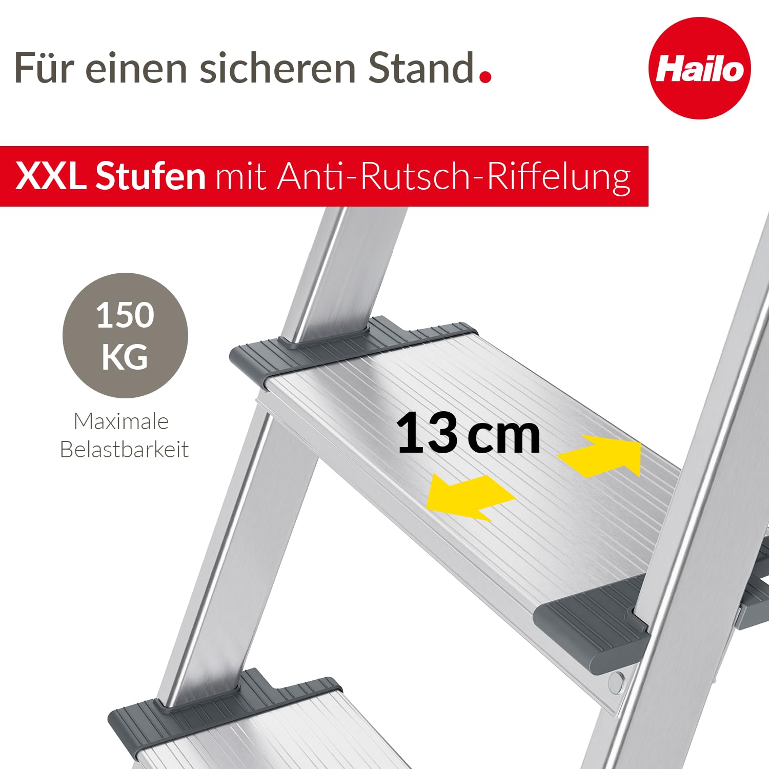hailo-l84-comfortline-alu-stehleiter-6-xxl-stufen-silber image 2