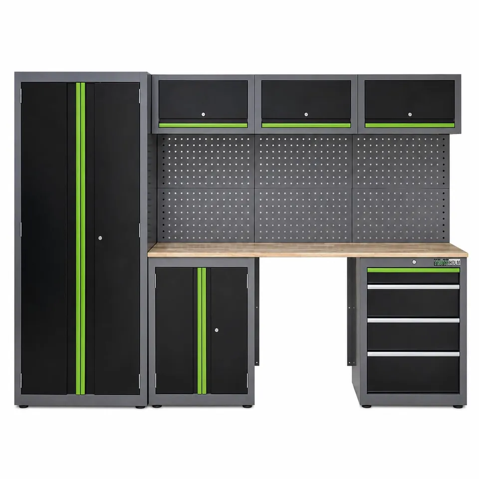 trutzholm-werkstattwand-13-tlg-gr-n-werkstattschrank-260-cm image 1