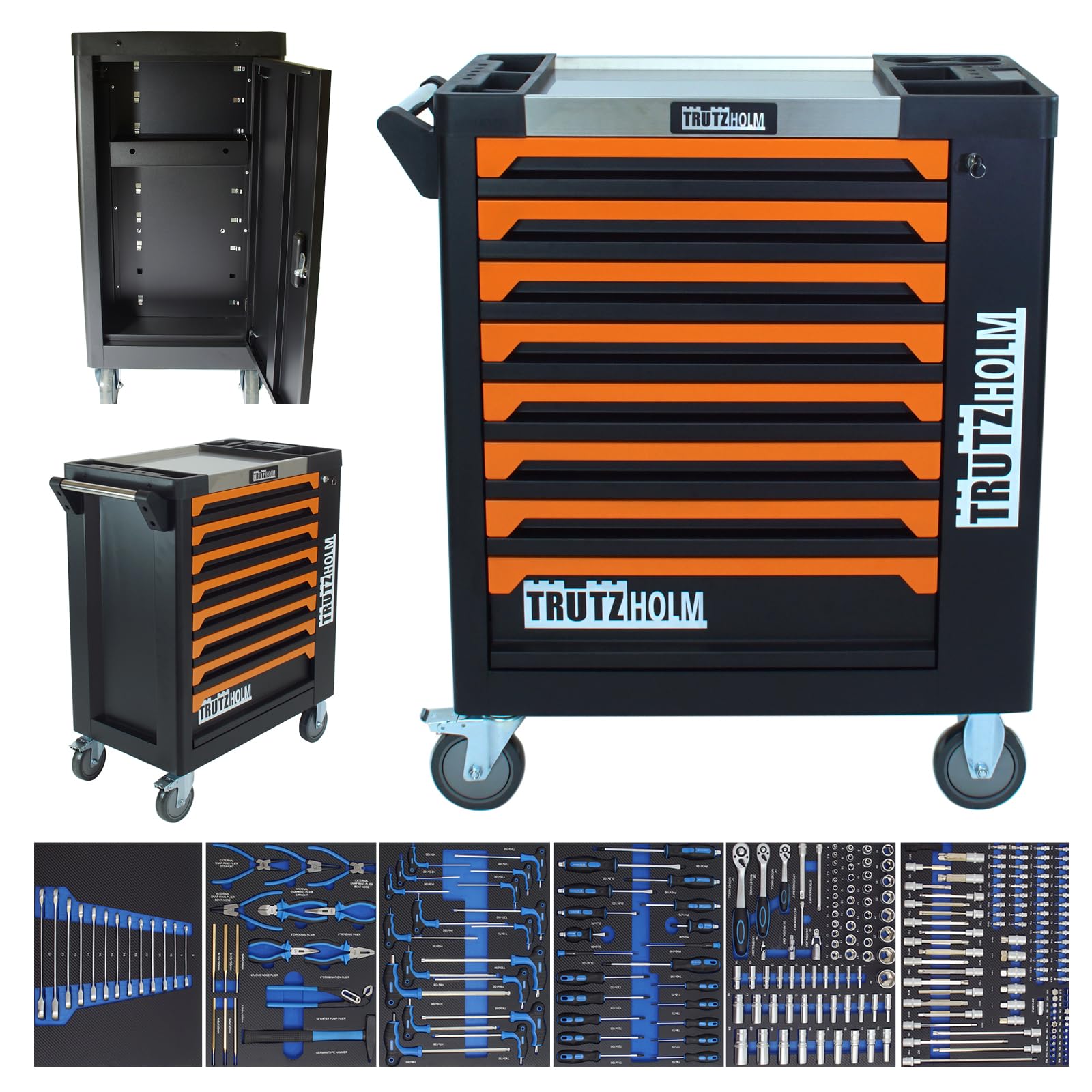 trutzholm-werkstattwagen-best-ckt-249-tlg-8-schubladen-orange image 1