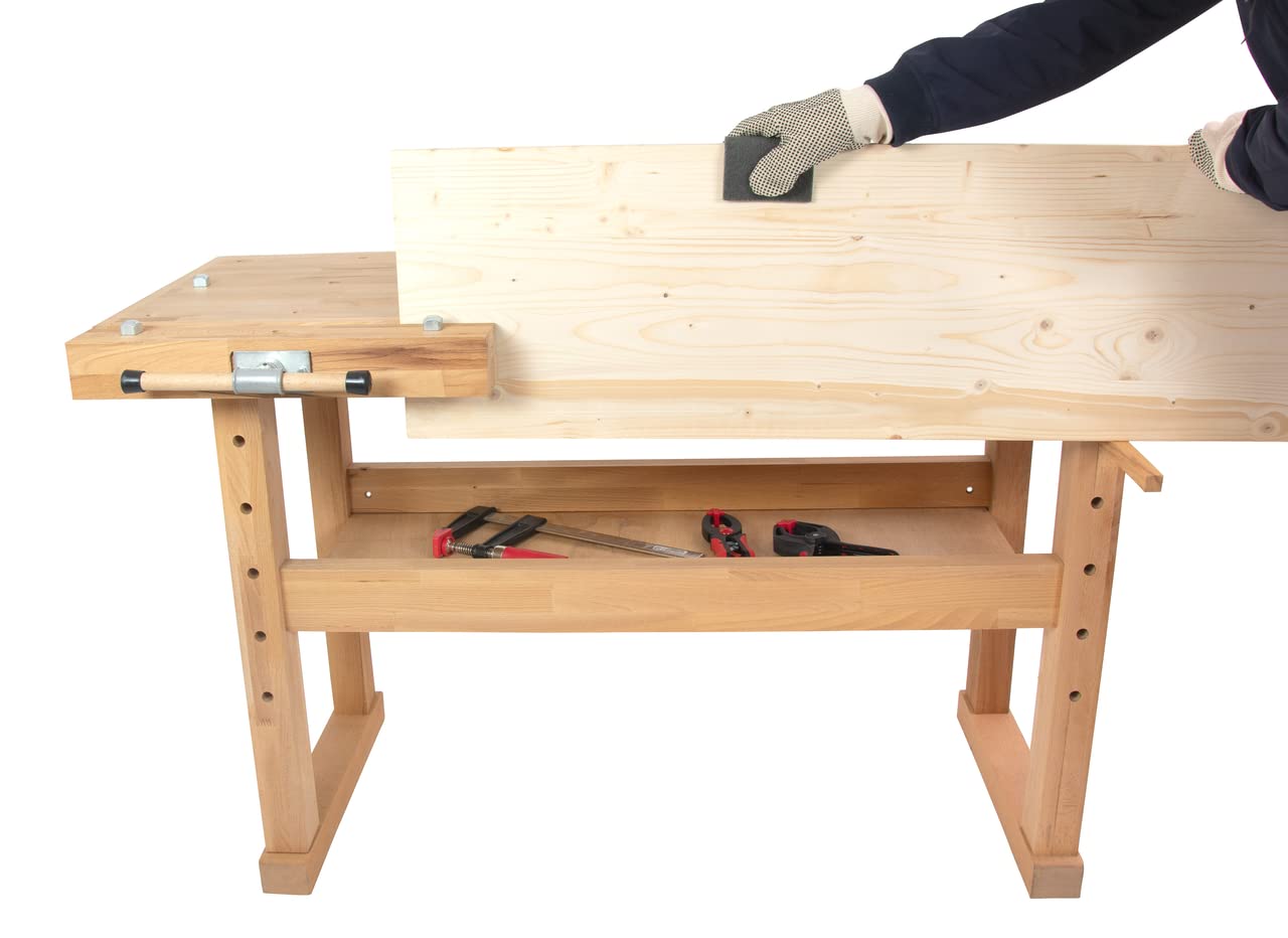 hemmdal-hobelbank-werkbank-mit-schraubstock-140-cm-400-kg image 8