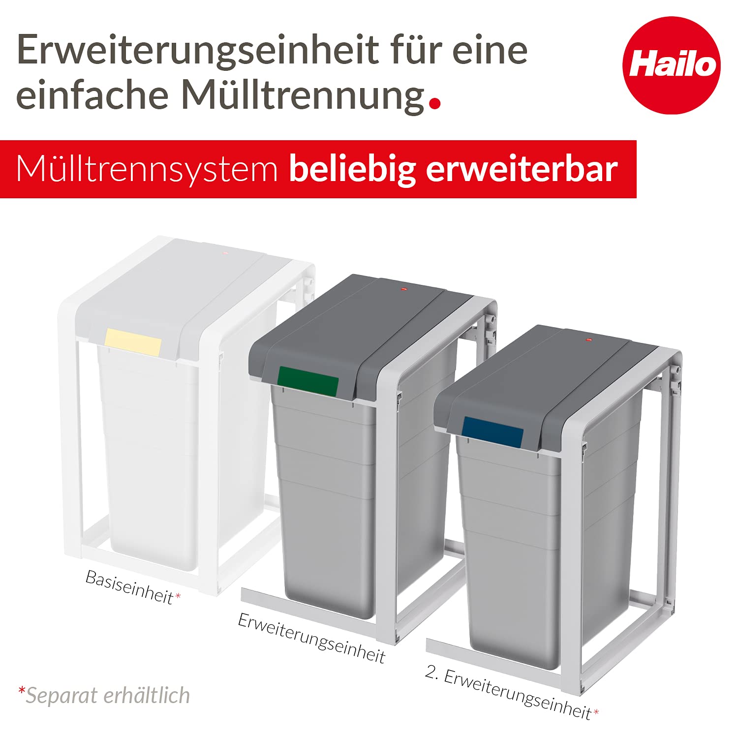 hailo-profiline-ko-xl-m-lleimer-erweiterungseinheit-38-l-grau image 2