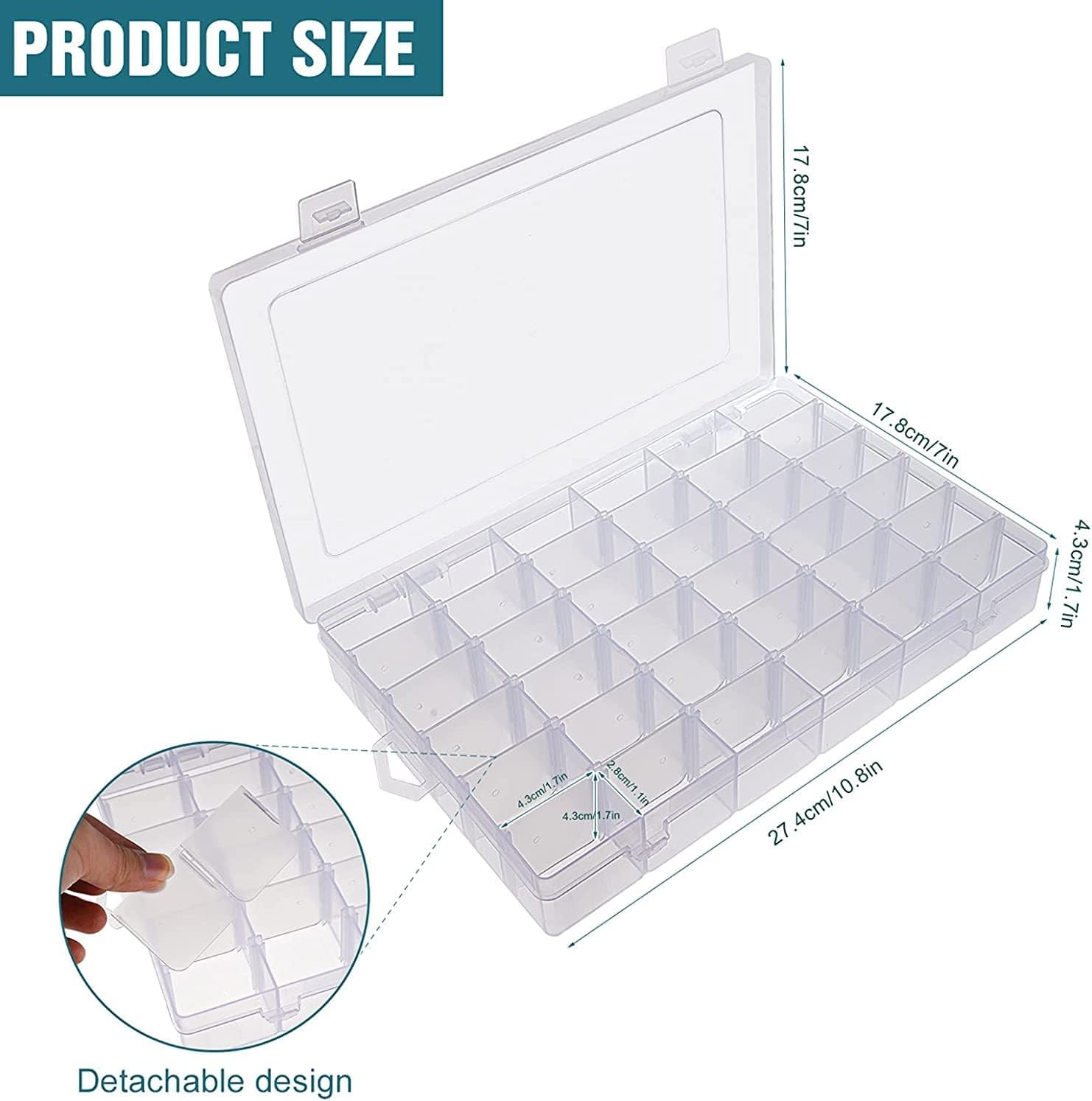 senenqu-sortierbox-kleinteilebox-36-f-cher-transparent-2-st-ck image 2