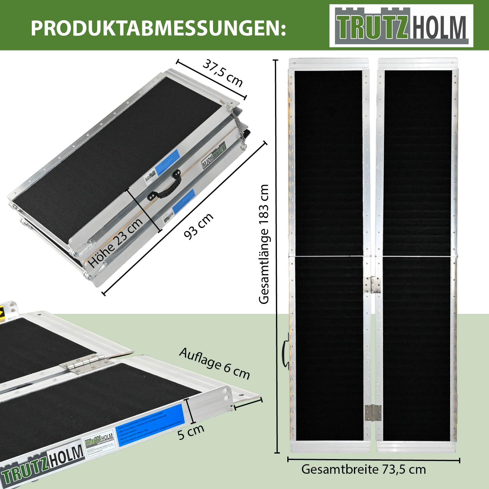 trutzholm-rollstuhlrampe-183-cm-alu-klappbar-272-kg image 2