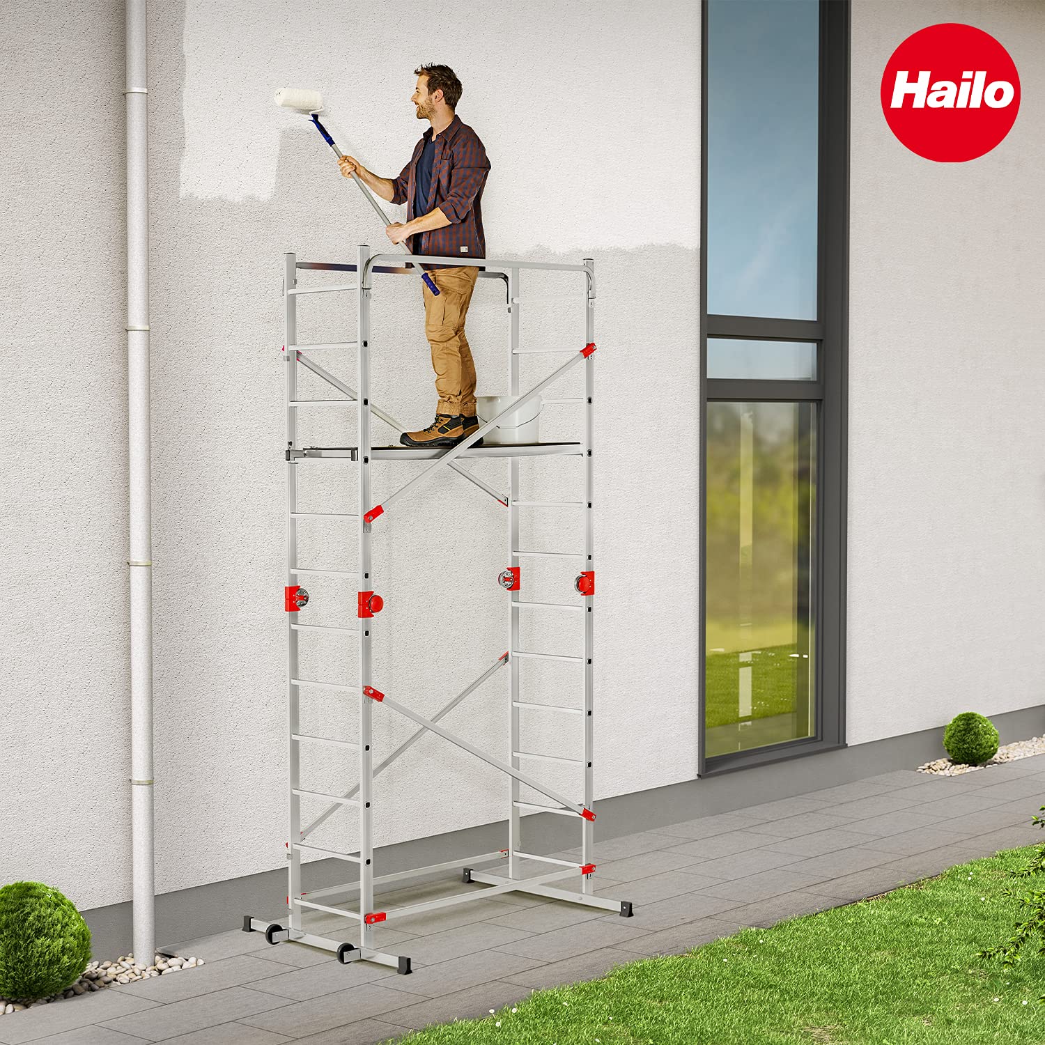 hailo-g60-alu-multifunktionsger-st-2x12-sprossen-fahrbar-150-kg image 6
