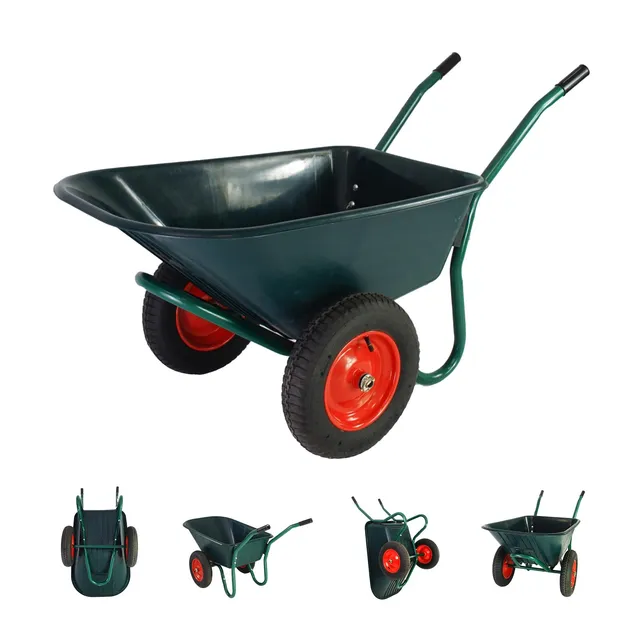 trutzholm-schubkarre-2-rad-100-l-160-kg-dunkelgr-n image 1