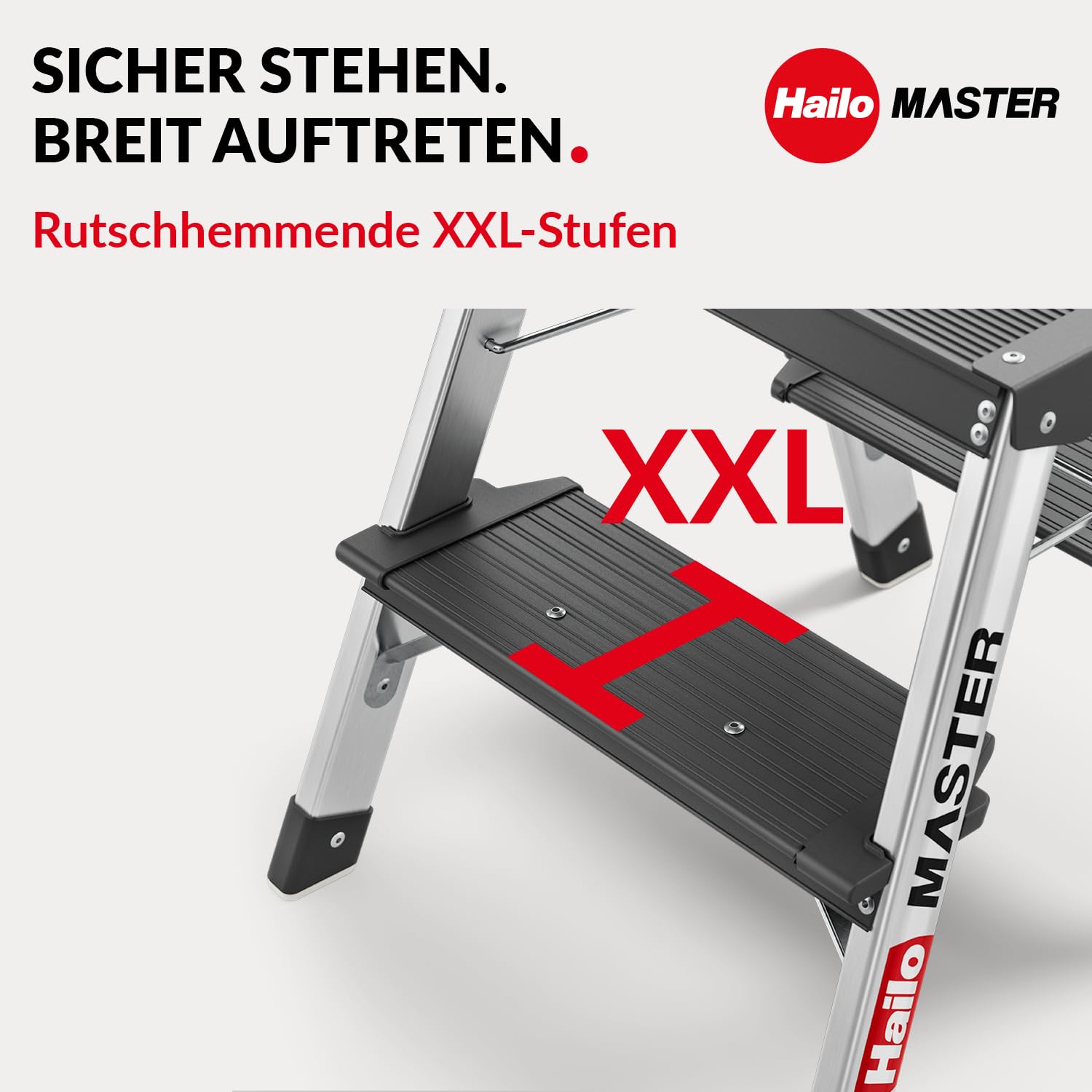 hailo-master-d70-trittleiter-2x2-alu-silber image 3