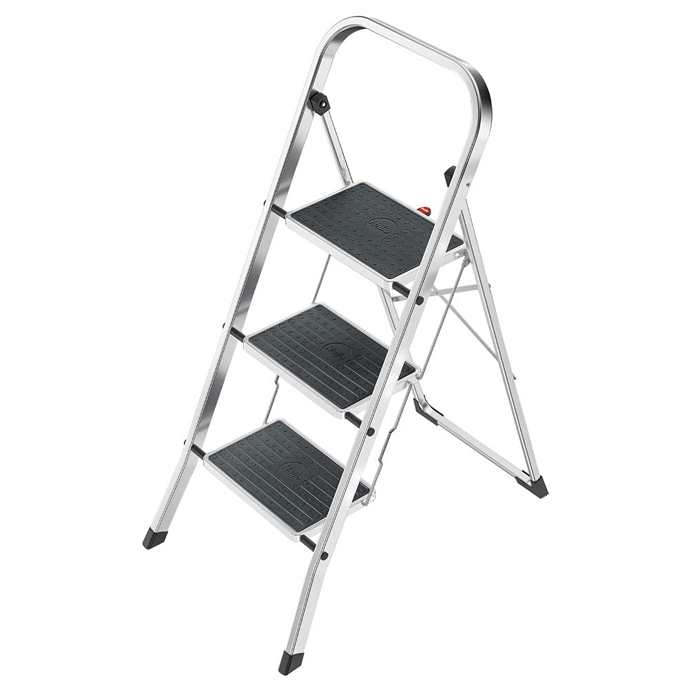 hailo-k70-standardline-alu-trittleiter-3-stufen-silber-150-kg image 1