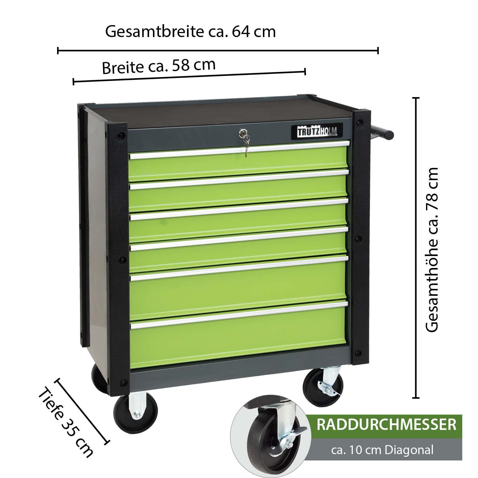 trutzholm-werkstattwagen-6-schubladen-werkzeugwagen-gr-n-abschlie-bar image 2