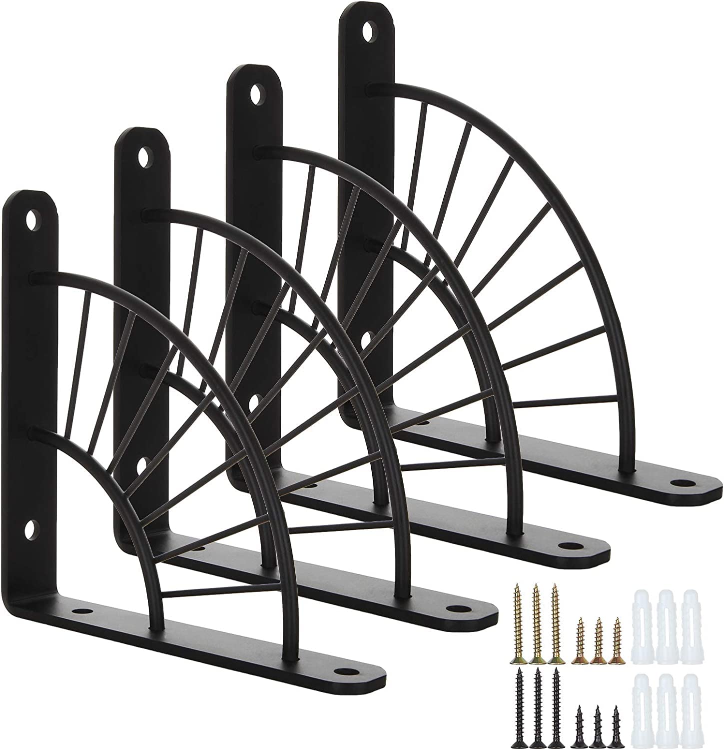 senenqu-regalhalterung-4er-set-schwarz-15cm-metall-50kg image 1