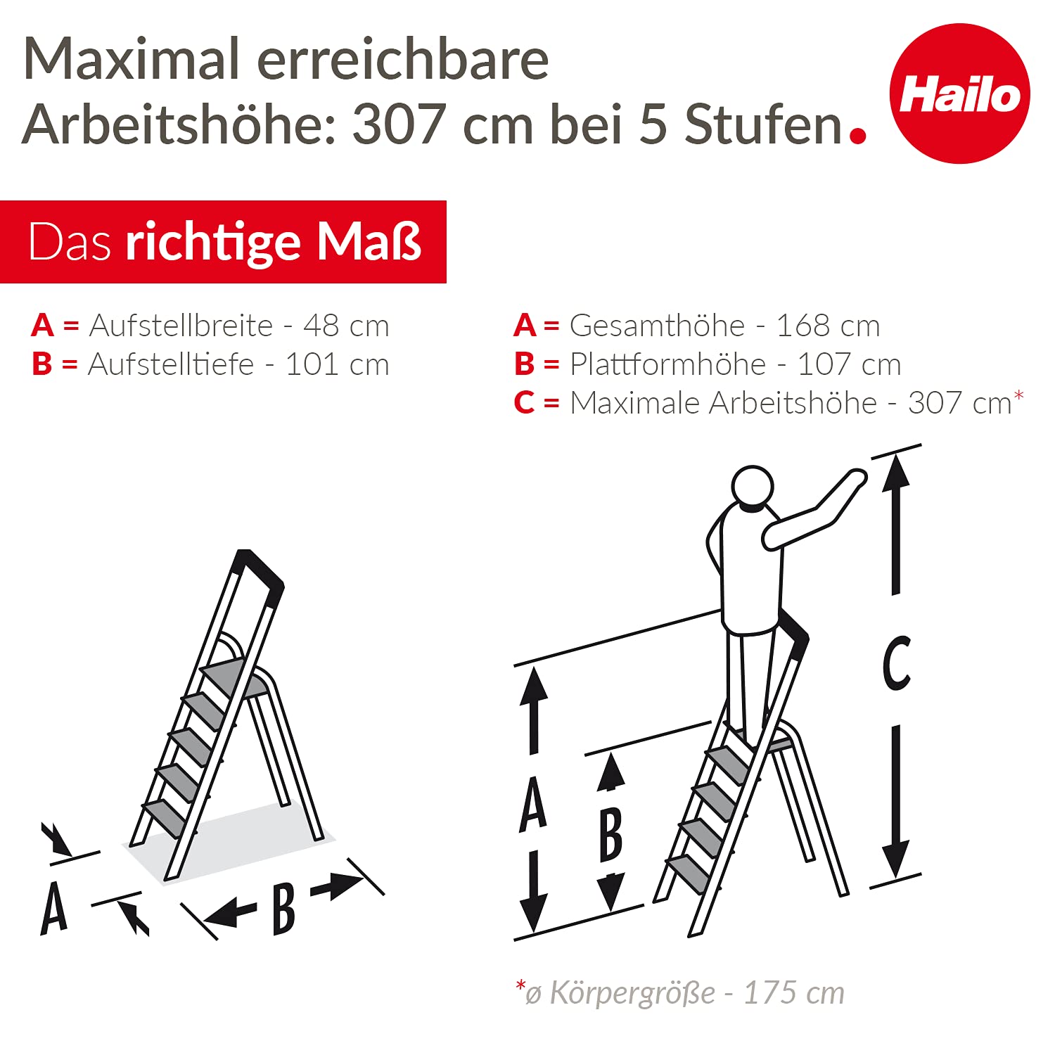 hailo-l75-comfortline-leiter-alu-5-xxl-stufen-150kg image 5