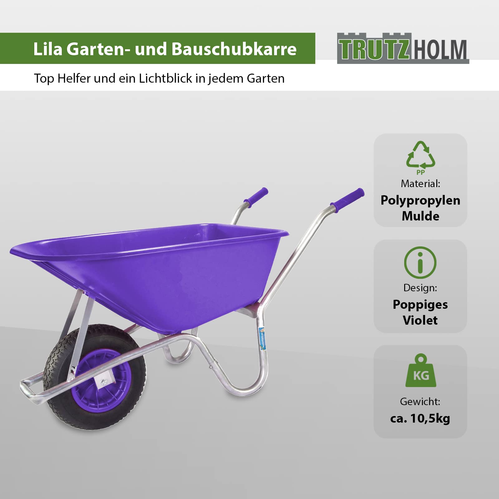 trutzholm-schubkarre-100-liter-250-kg-violett-luftrad image 2