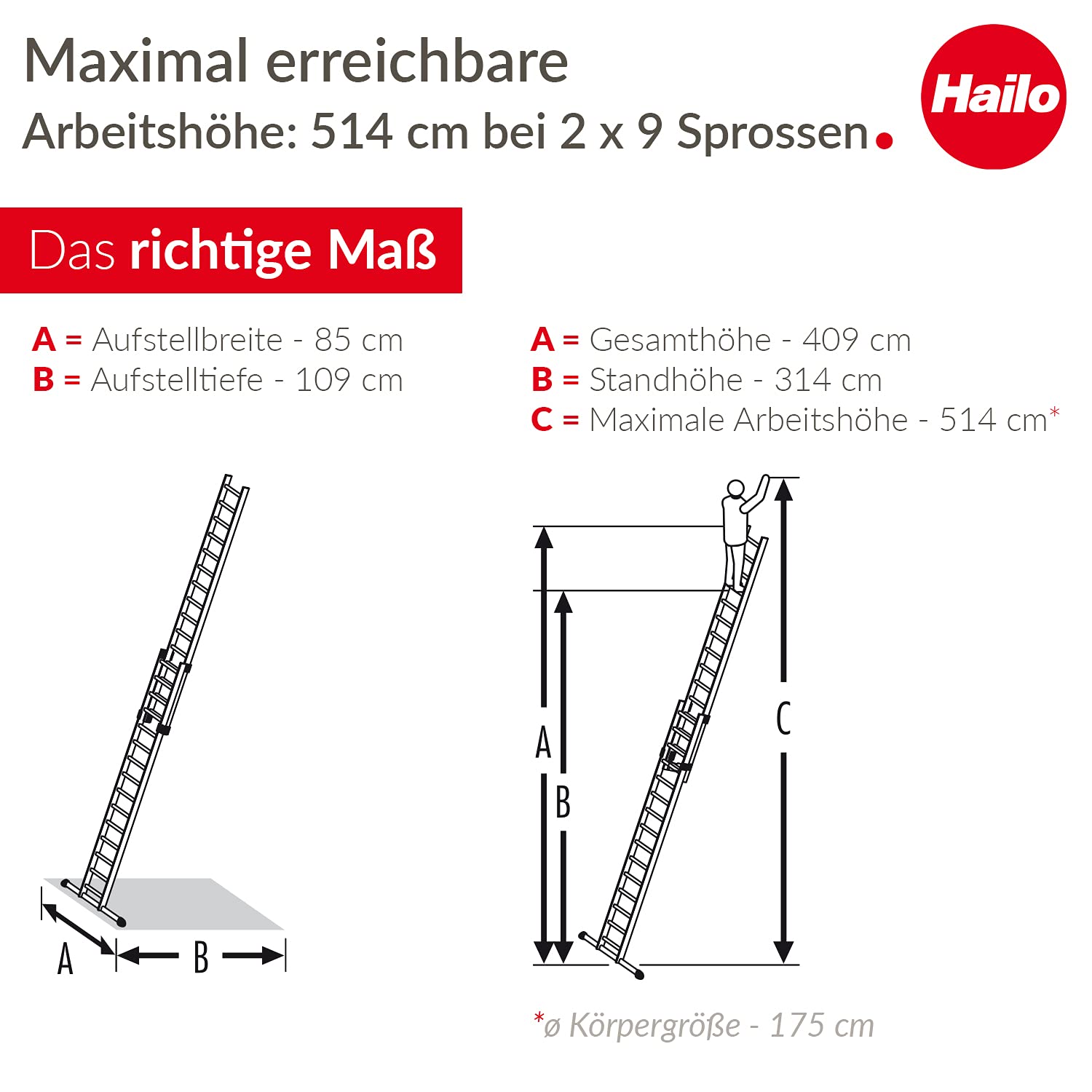 hailo-s80-profistep-duo-schiebeleiter-2x9-sprossen-alu-150-kg image 6