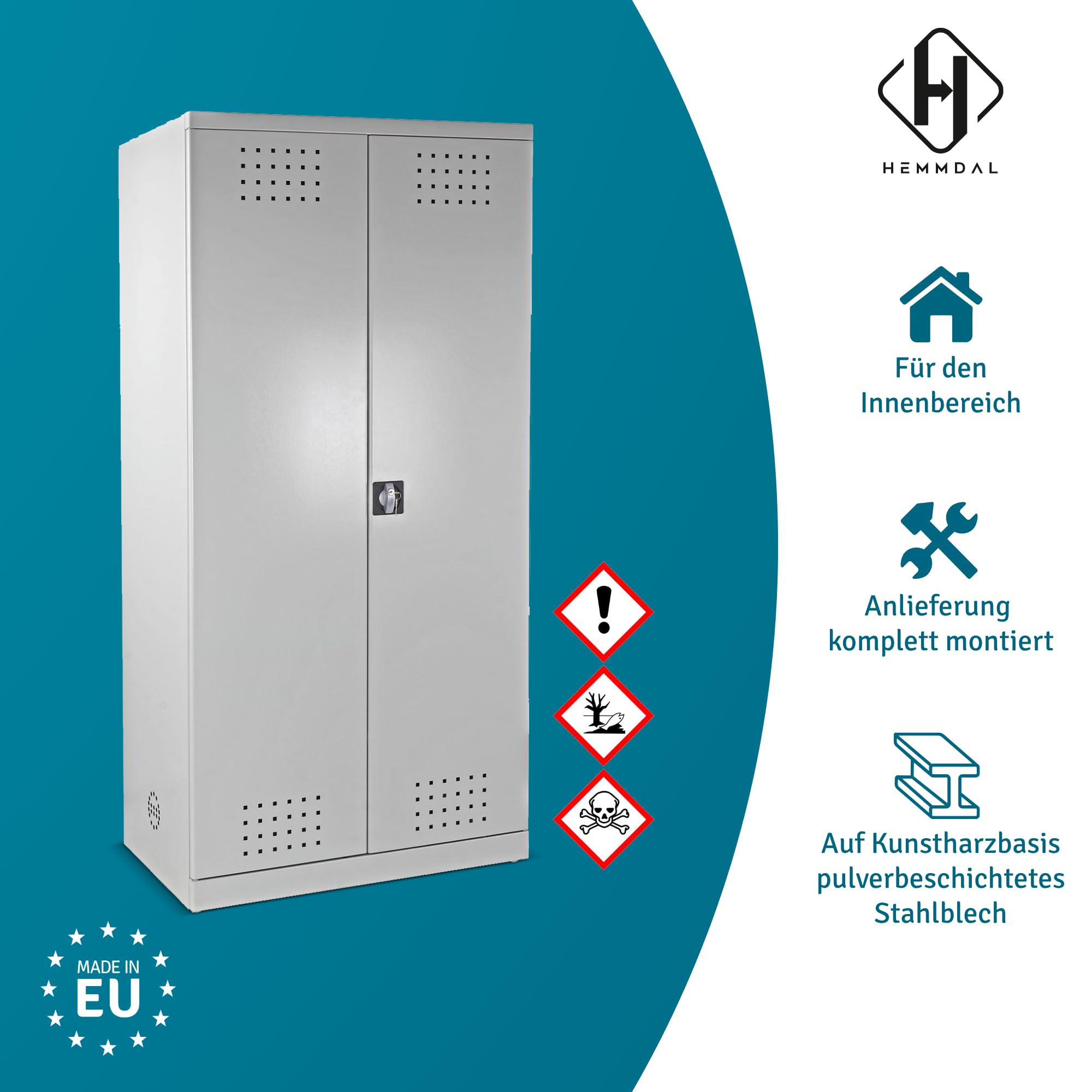 hemmdal-schwerlastregale-gefahrstoffschrank-stahl-grau-192x92x58 image 5