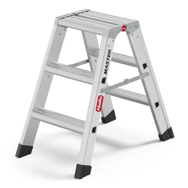 hailo-master-d80-trittleiter-2x3-stufen-beidseitig-150-kg image 1