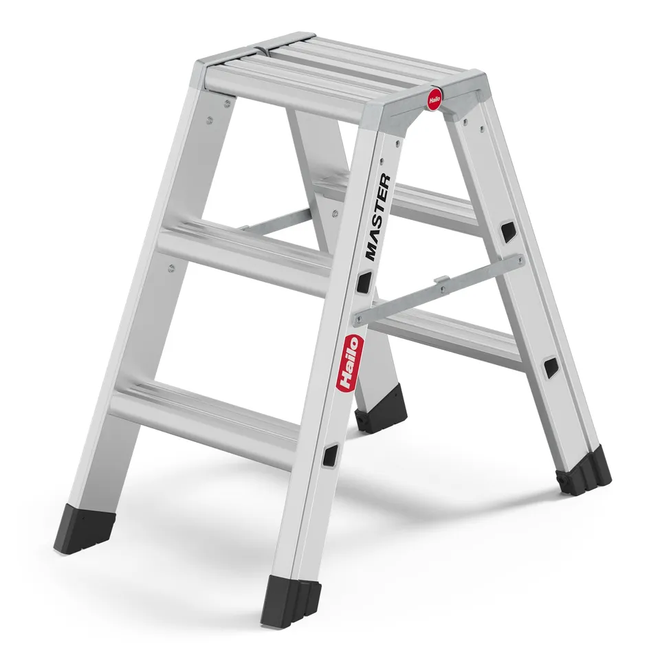 hailo-master-d80-trittleiter-2x3-stufen-beidseitig-150-kg image 1