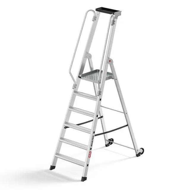 hailo-master-p80-plattformleiter-6-stufen-fahrbar-150-kg image 1