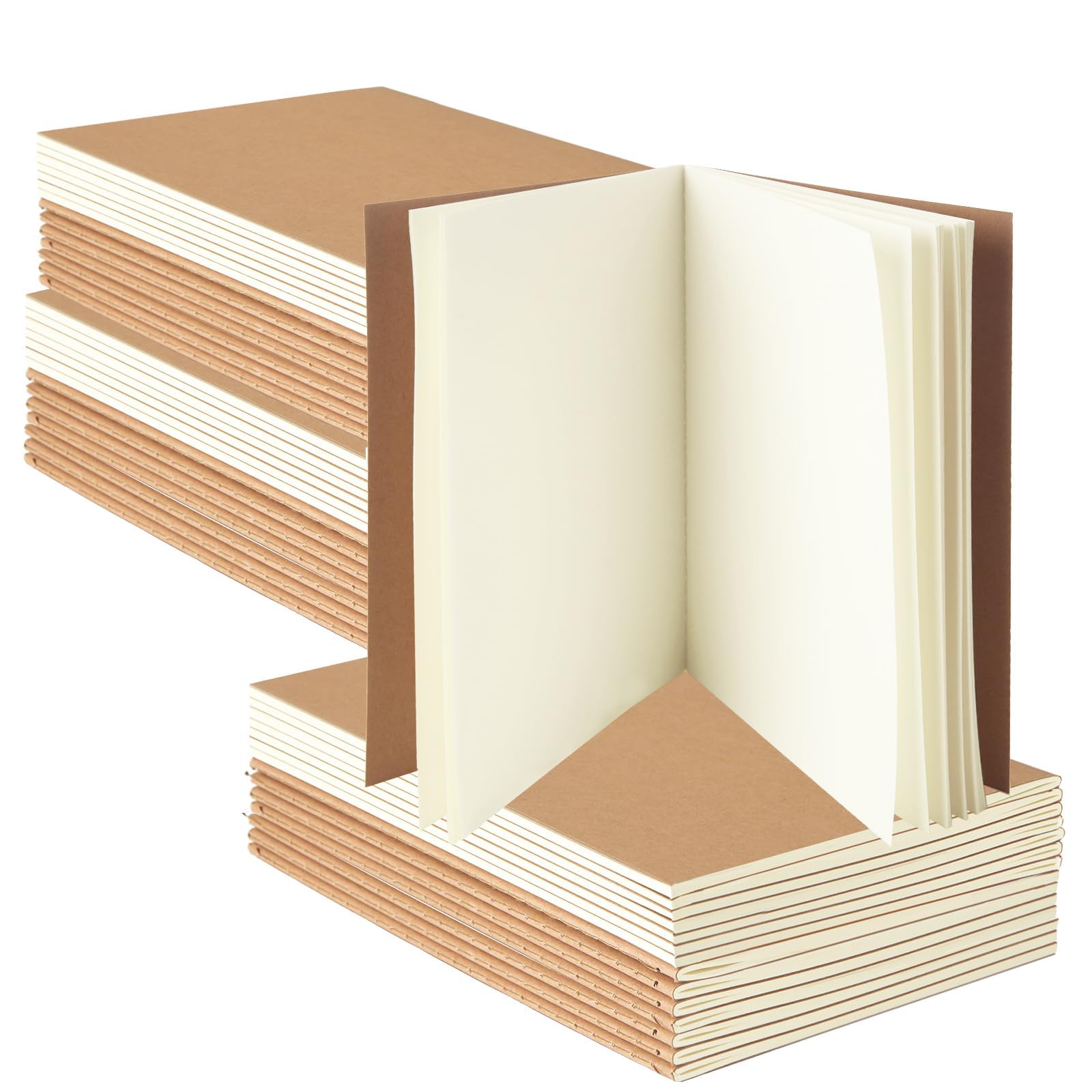 senenqu-kraft-notizbuch-a5-blanko-50er-pack-skizzenbuch image 1