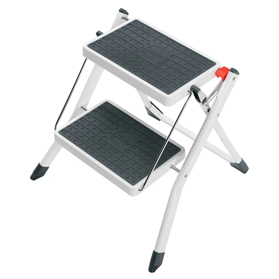 hailo-mk60-trittleiter-2-stufen-stahl-wei-150kg-klappbar image 1