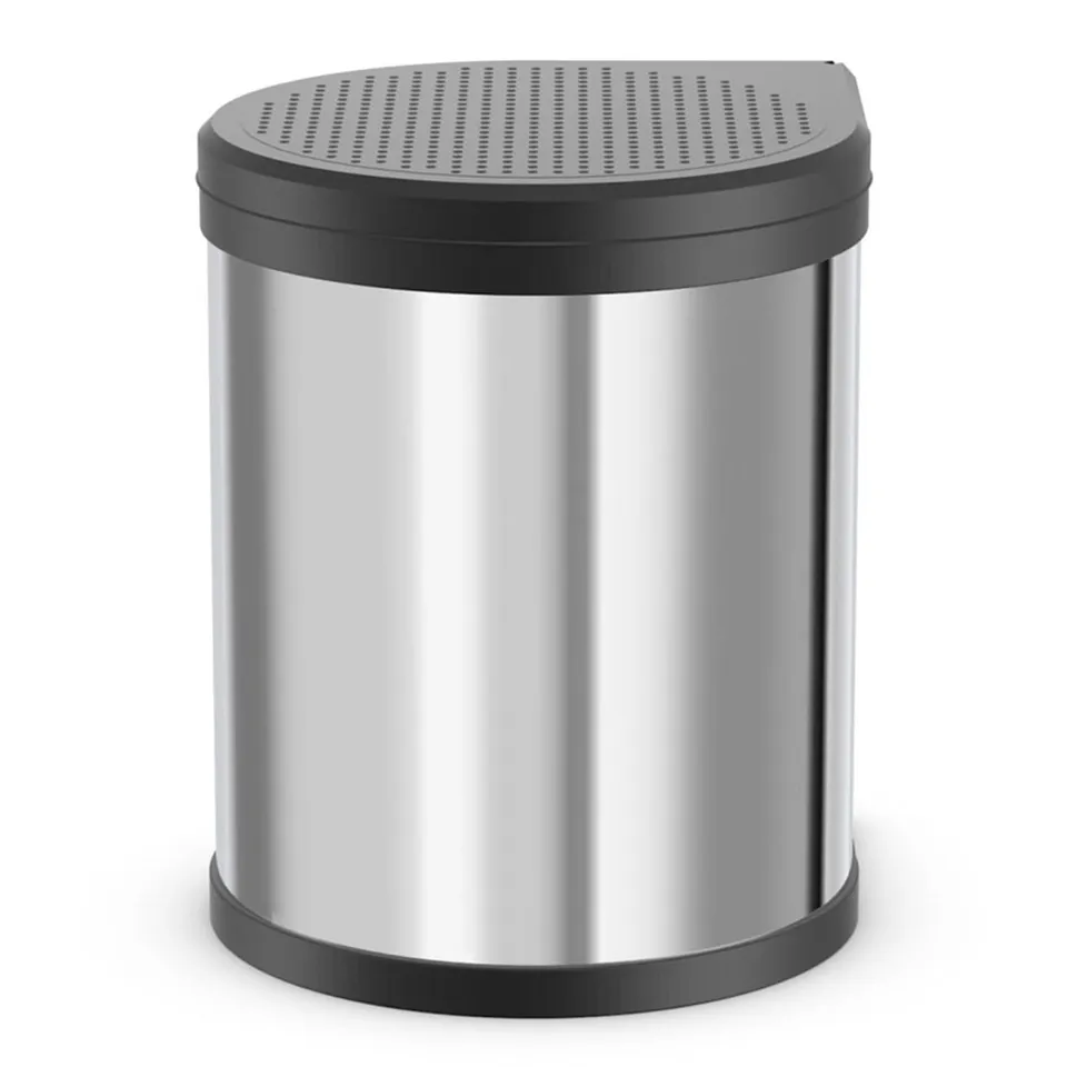 hailo-compactbox-m-einbaum-lleimer-15l-edelstahl-schwarz image 1