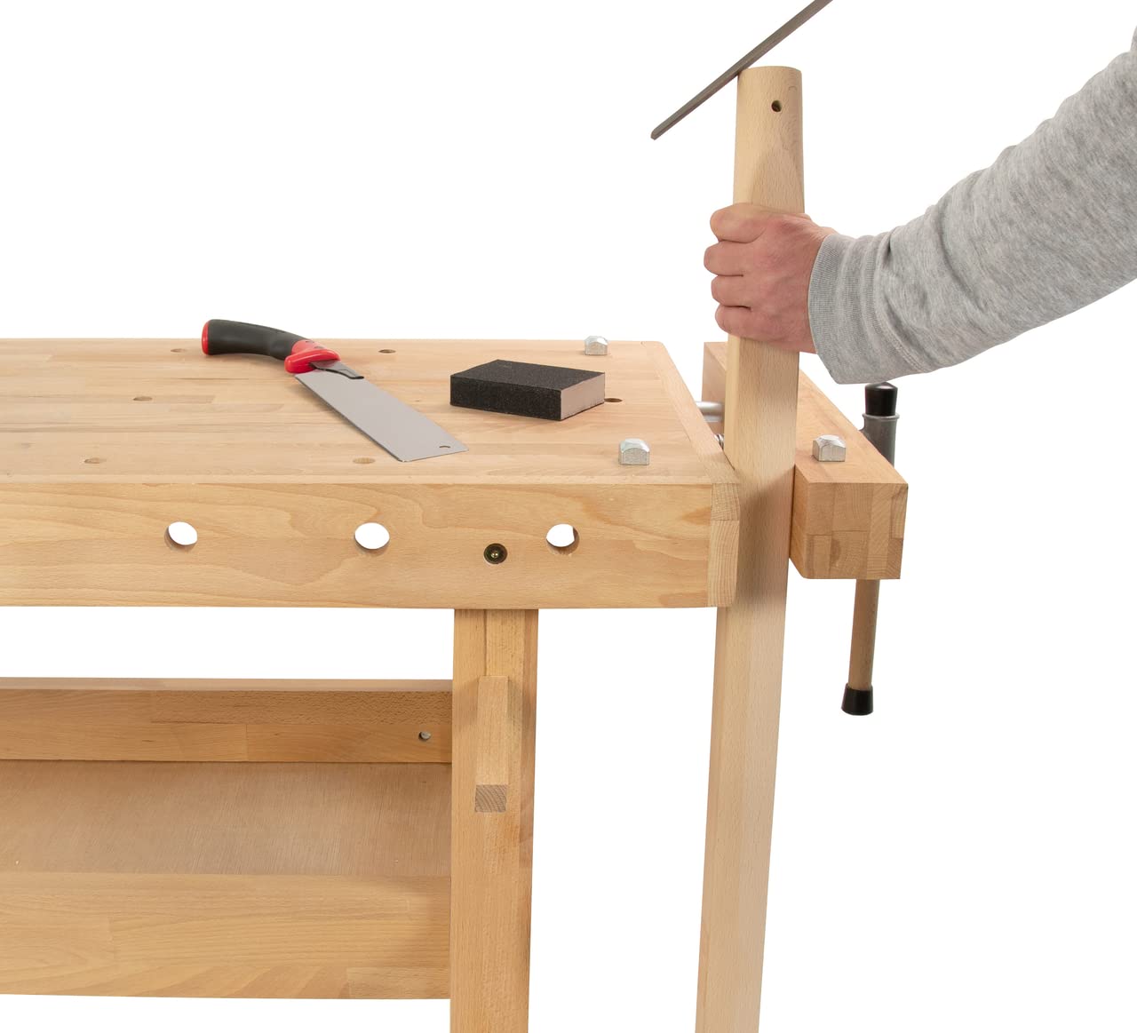 hemmdal-hobelbank-werkbank-mit-schraubstock-140-cm-400-kg image 5