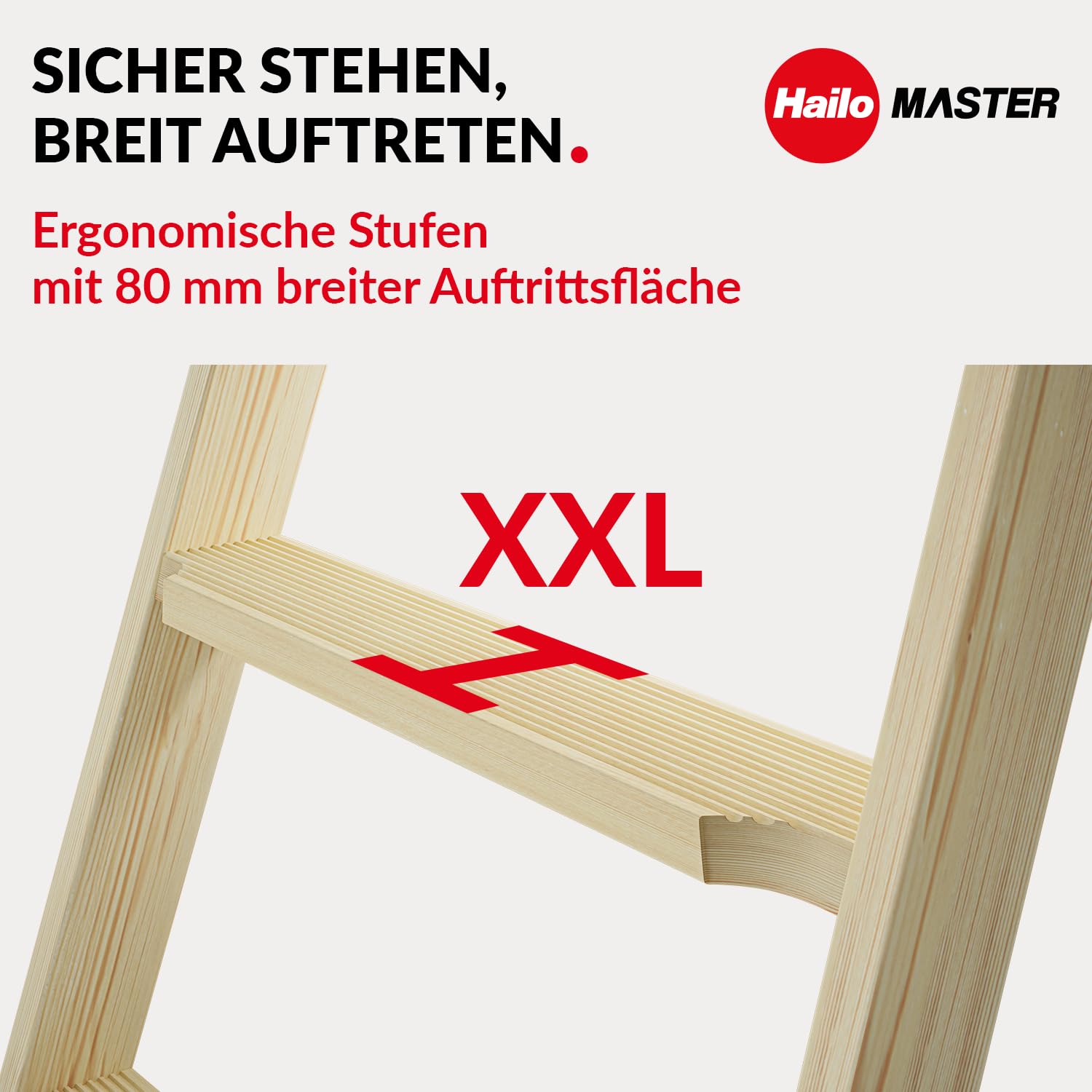 hailo-master-h80-holzleiter-2x5-stufen-mit-tasche-150-kg image 2