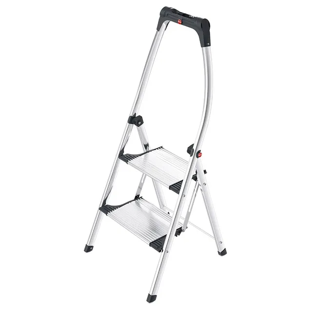 hailo-k100-topline-klapptritt-leiter-2-stufen-silber-150-kg image 1
