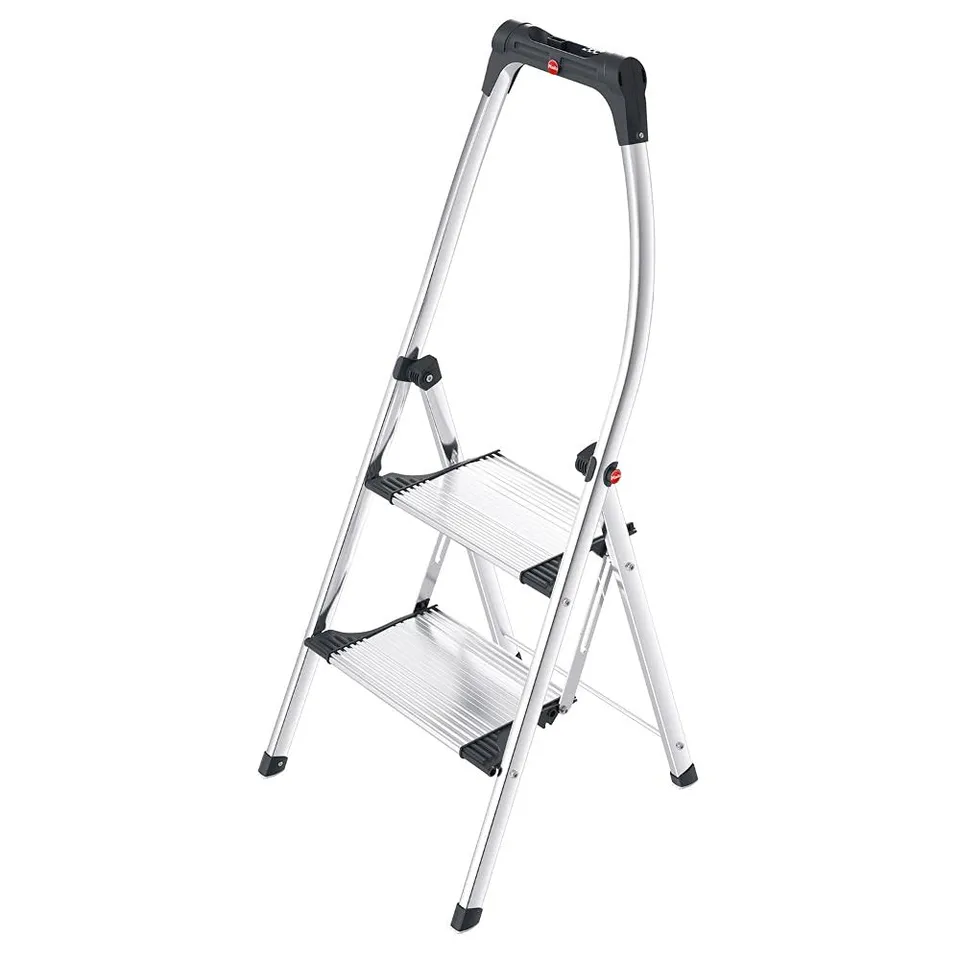 hailo-k100-topline-klapptritt-leiter-2-stufen-silber-150-kg image 1