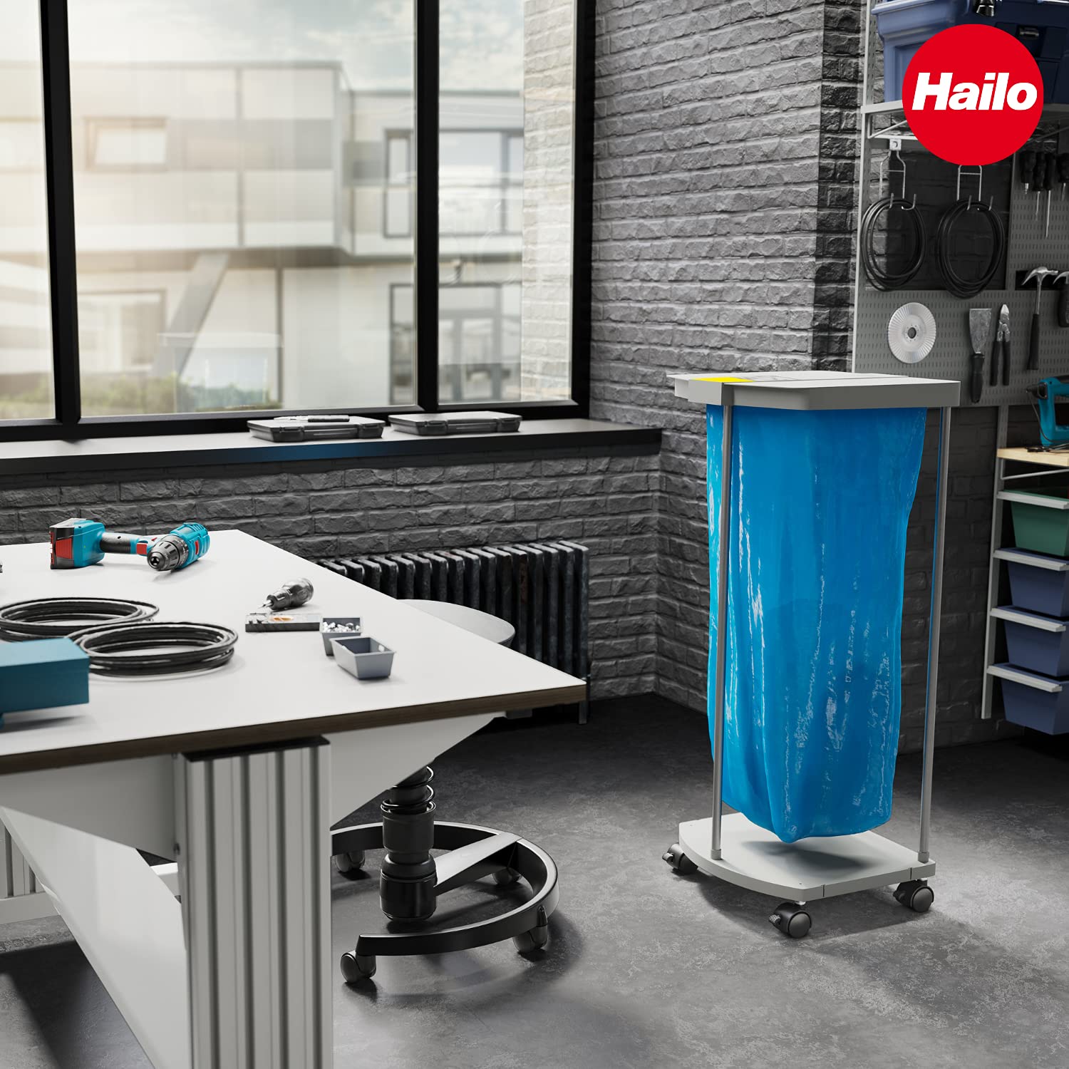 hailo-profiline-mss-xxxl-m-lleimer-120-l-mit-rollen-silber image 7