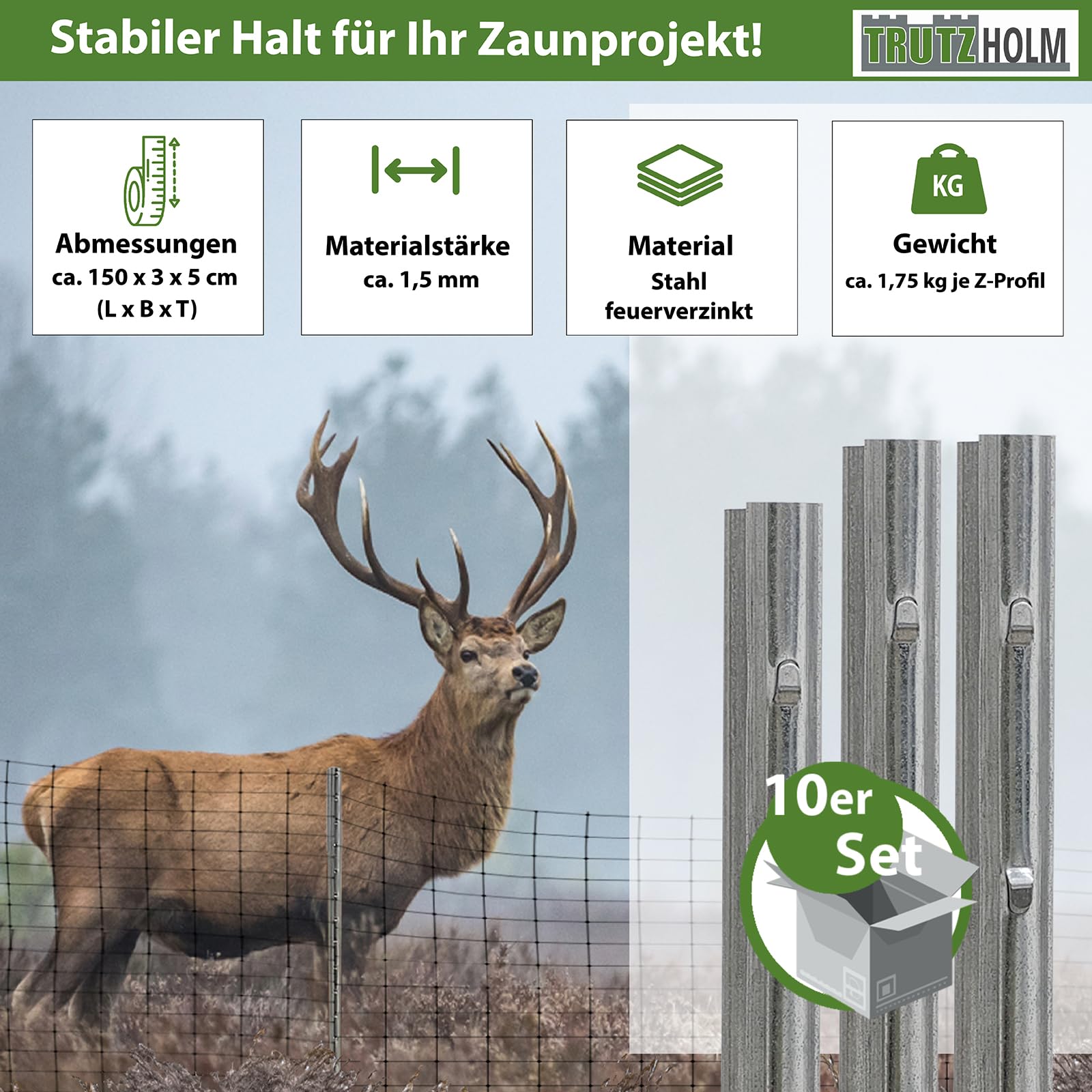 trutzholm-zaunpfosten-z-profil-150cm-feuerverzinkt-10-st-ck image 2