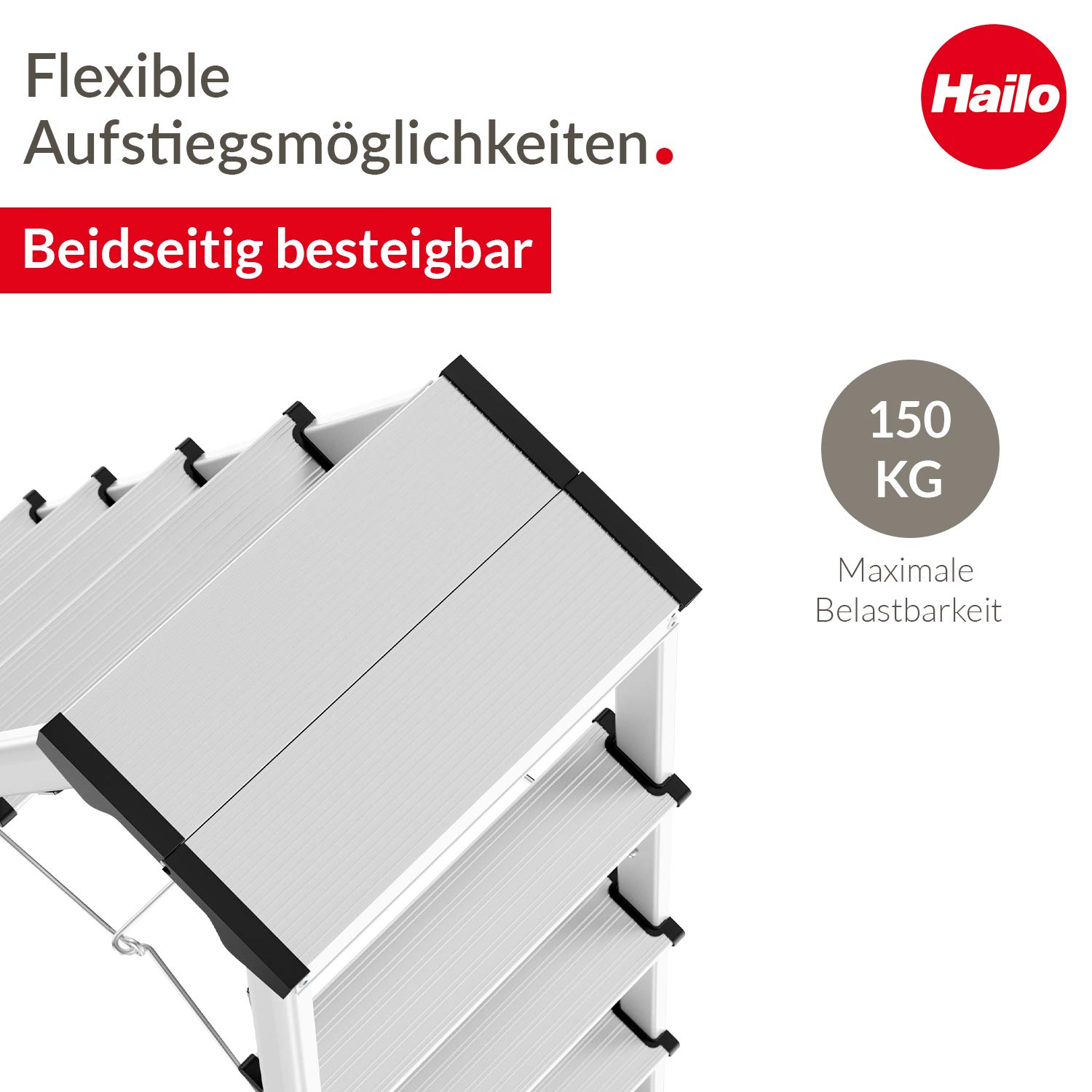hailo-d60-standardline-bockleiter-2x5-stufen-150kg image 2