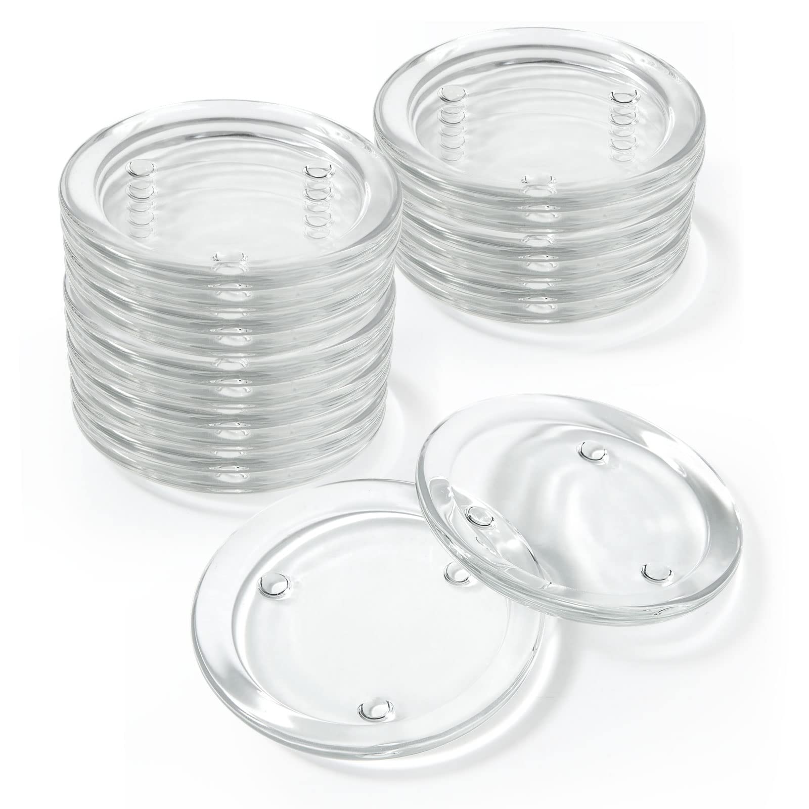 senenqu-kerzenuntersetzer-glas-rund-10cm-16er-set-klar image 1
