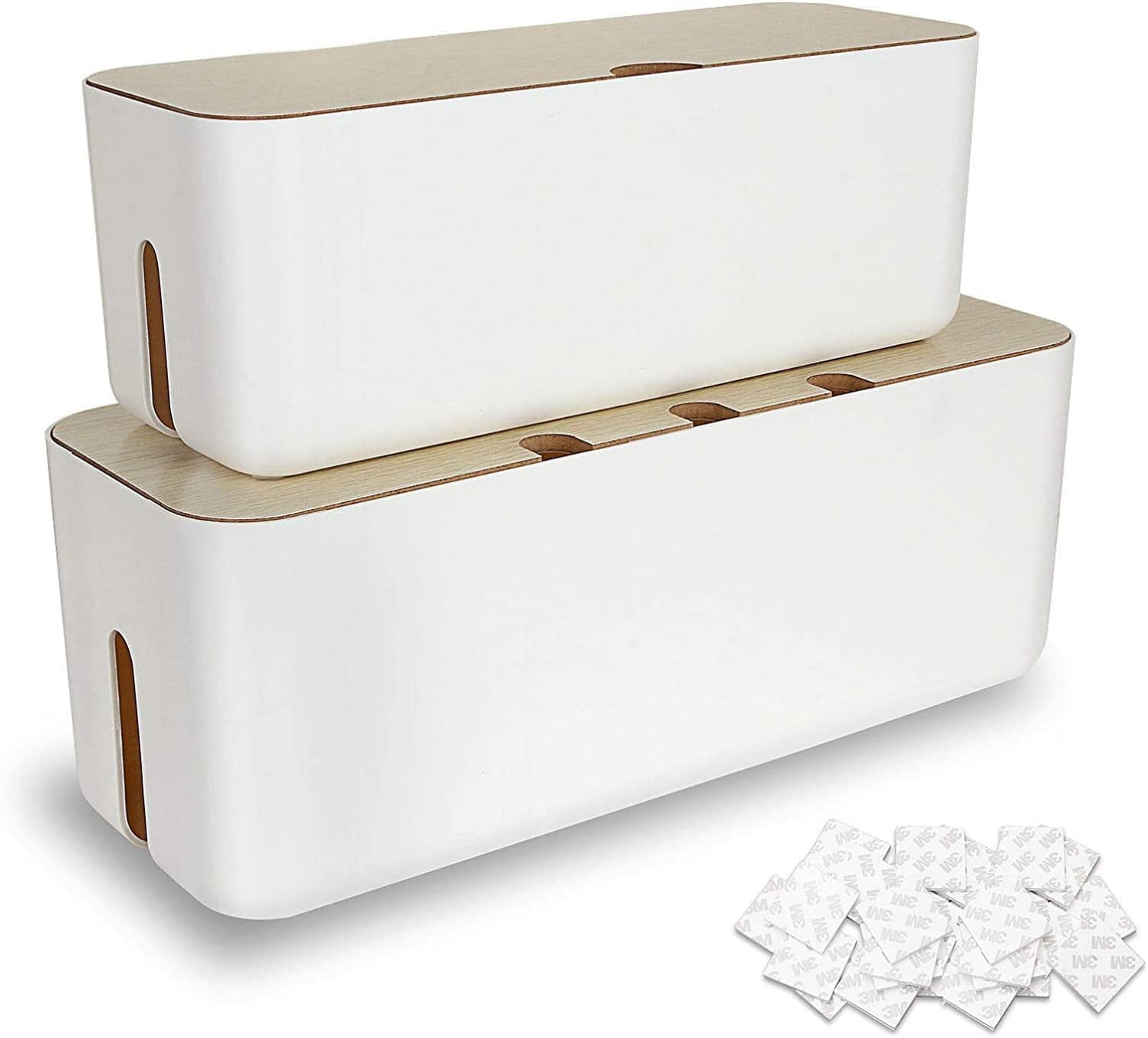 senenqu-kabelbox-2er-set-wei-kabelaufbewahrung-mit-holzdeckel image 1