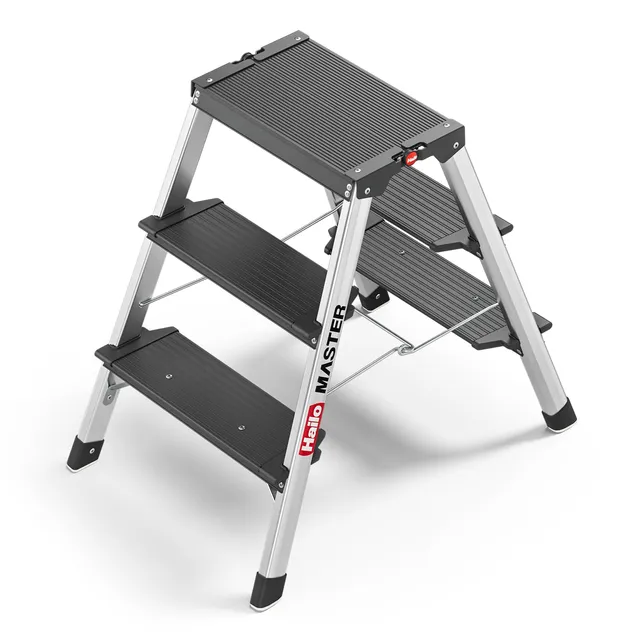 hailo-master-d70-trittleiter-2x3-alu-silber image 1