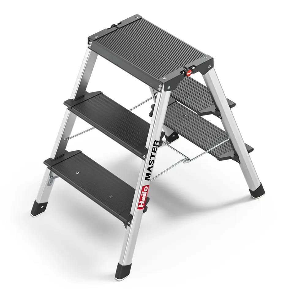 hailo-master-d70-trittleiter-2x3-alu-silber image 1