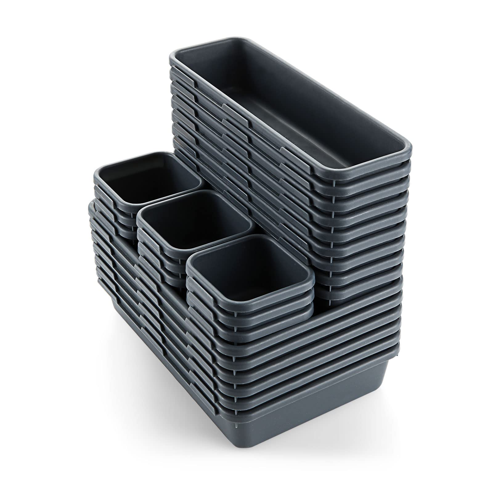 senenqu-ordnungssystem-schubladenorganizer-24er-dunkelgrau-kunststoff image 5