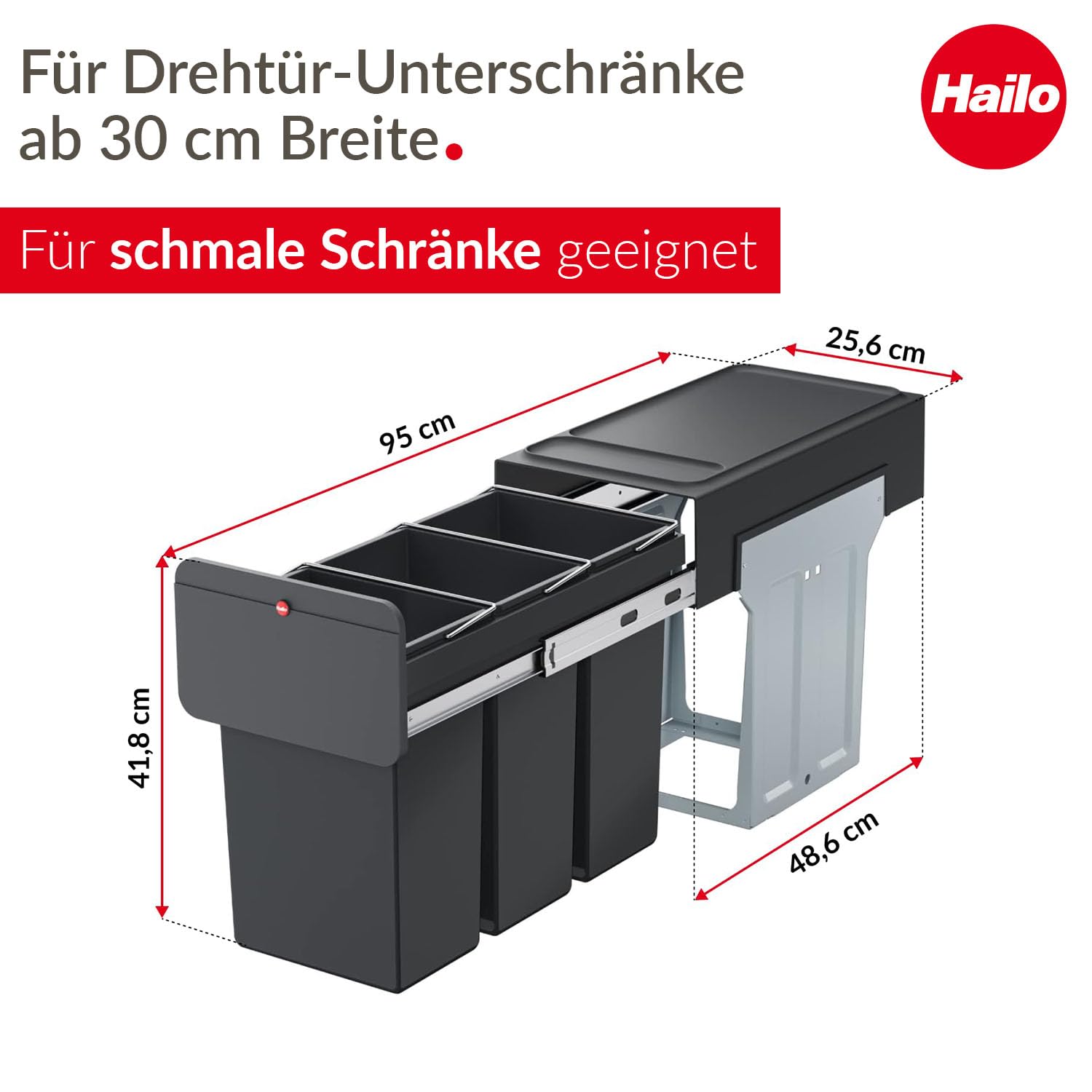hailo-ecoline-design-trio-l-m-lleimer-einbau-3x10-l-schwarz image 6