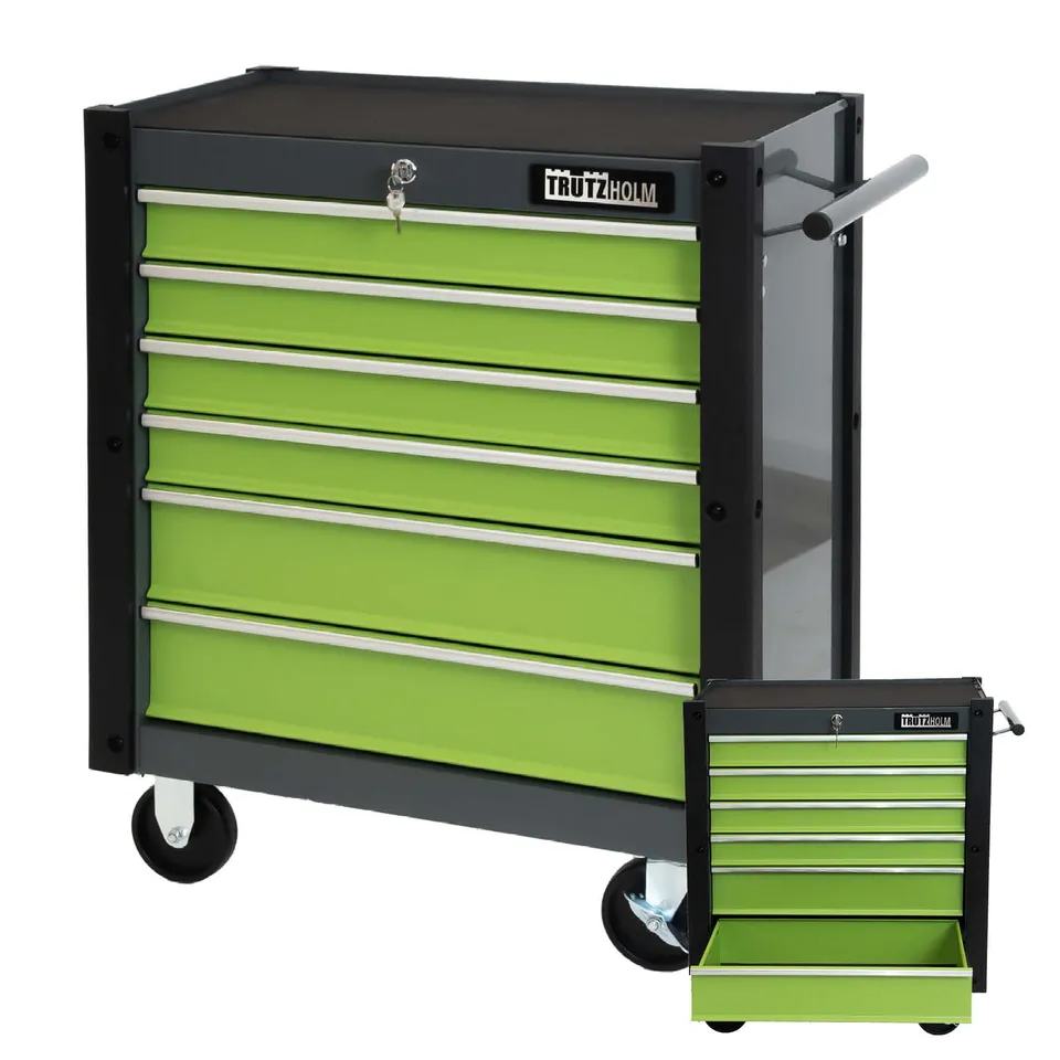 trutzholm-werkstattwagen-6-schubladen-werkzeugwagen-gr-n-abschlie-bar image 1