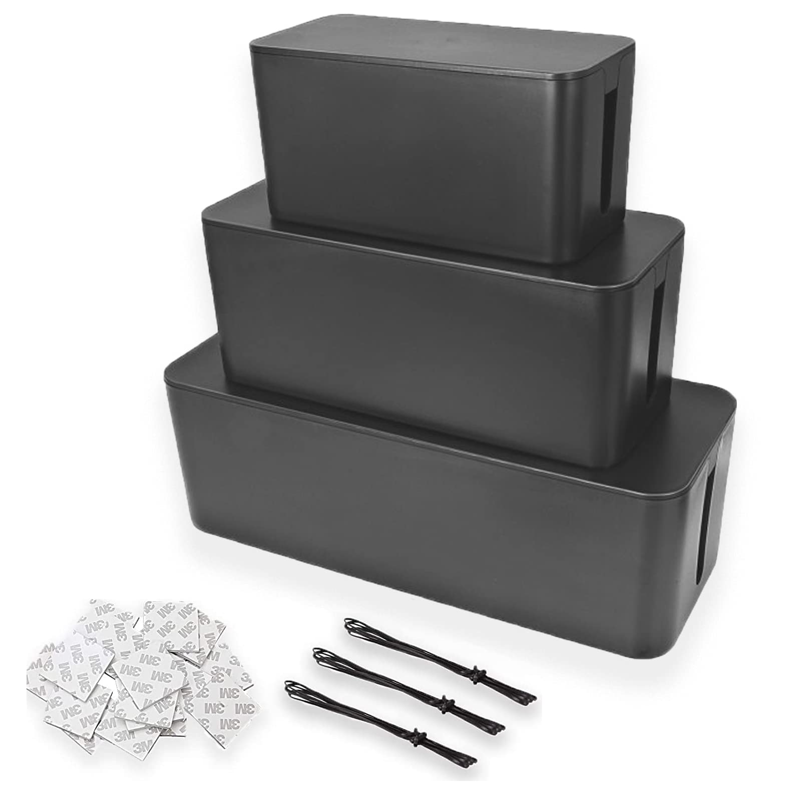 senenqu-kabelbox-3er-set-schwarz-gro-mittel-klein image 1