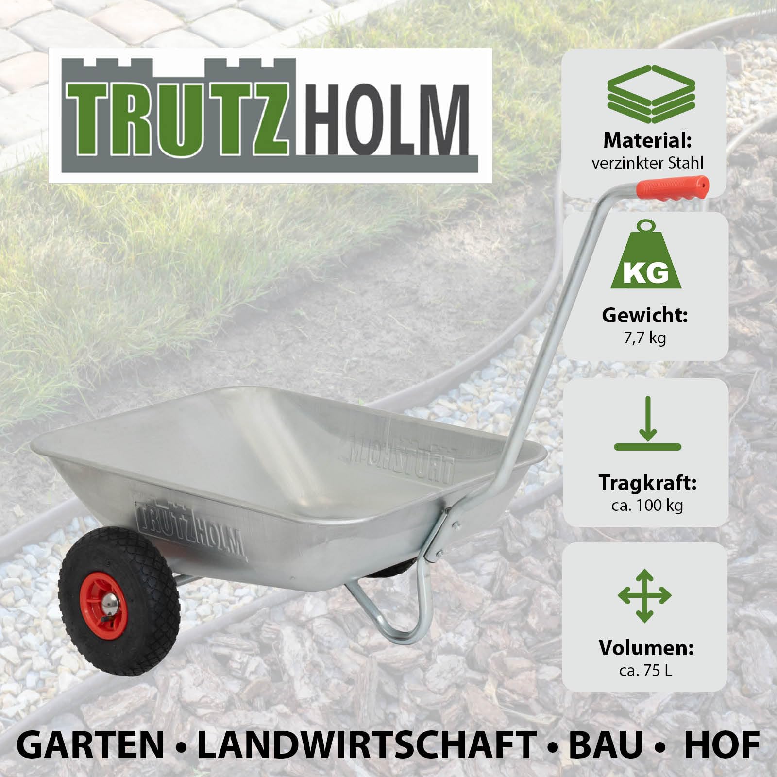 trutzholm-schubkarren-einhandkarre-75-l-luftreifen-100-kg image 3