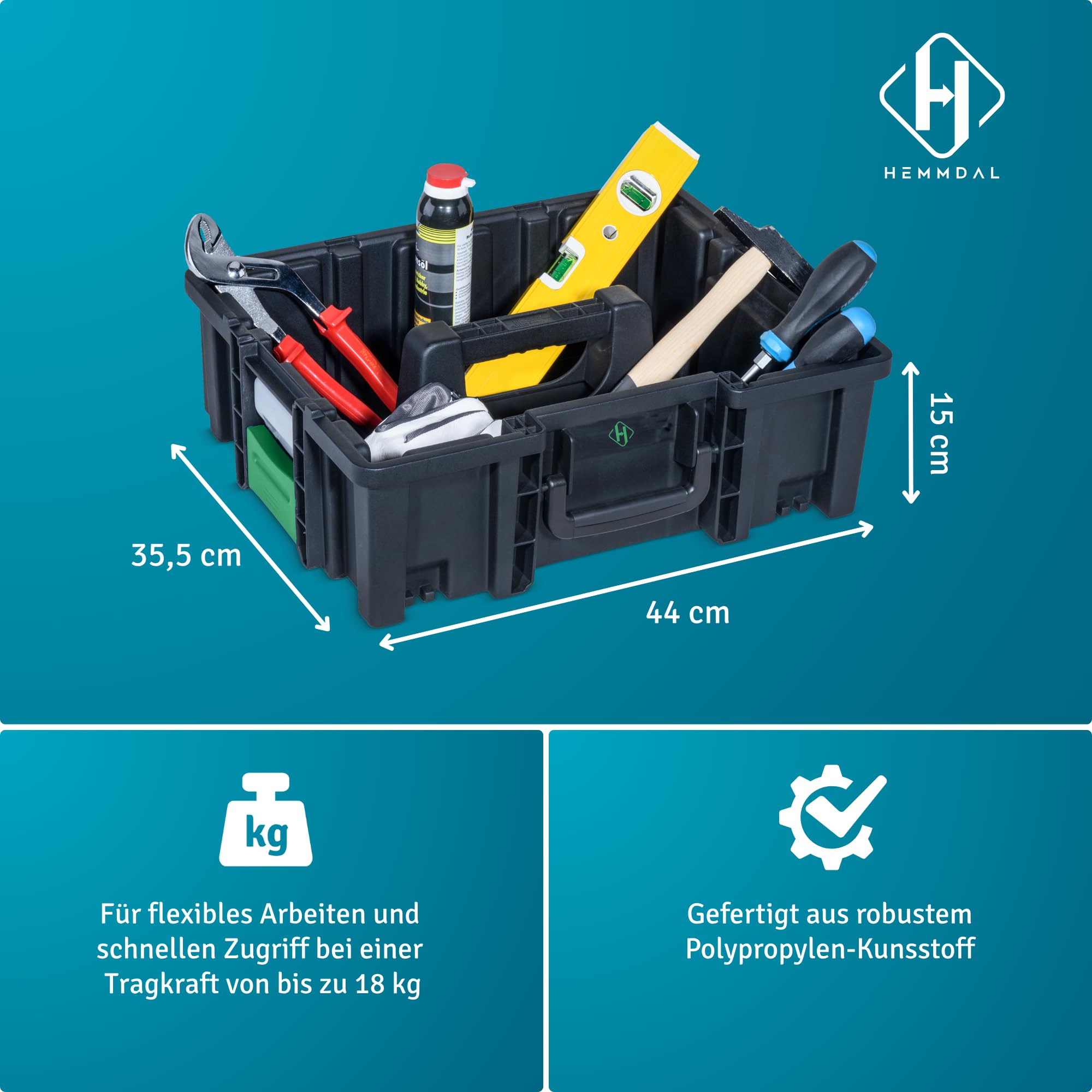 hemmdal-werkzeugtragekasten-unbest-ckt-transparent-44x35-cm image 3