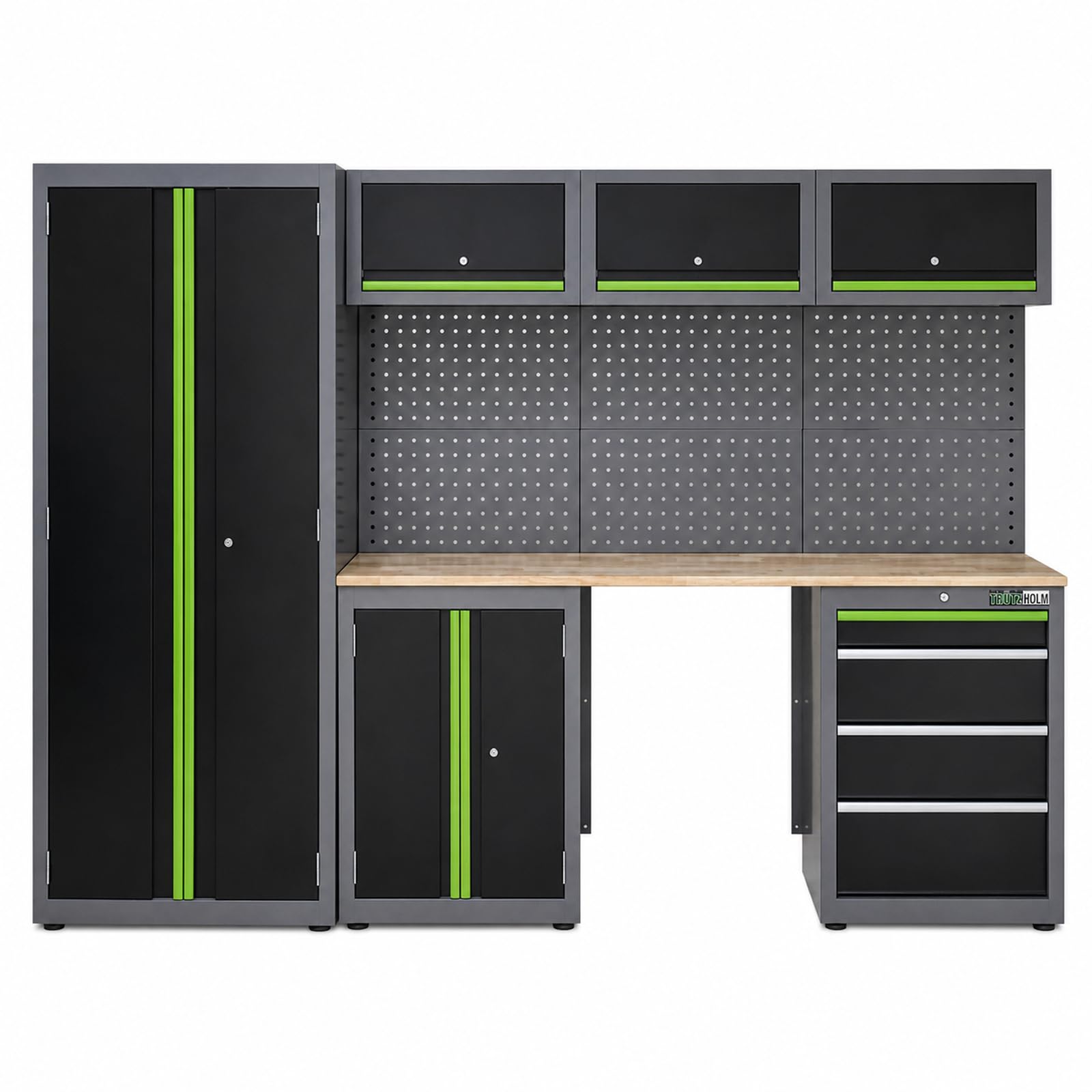 trutzholm-werkstattwand-13-tlg-gr-n-werkstattschrank-260-cm image 1
