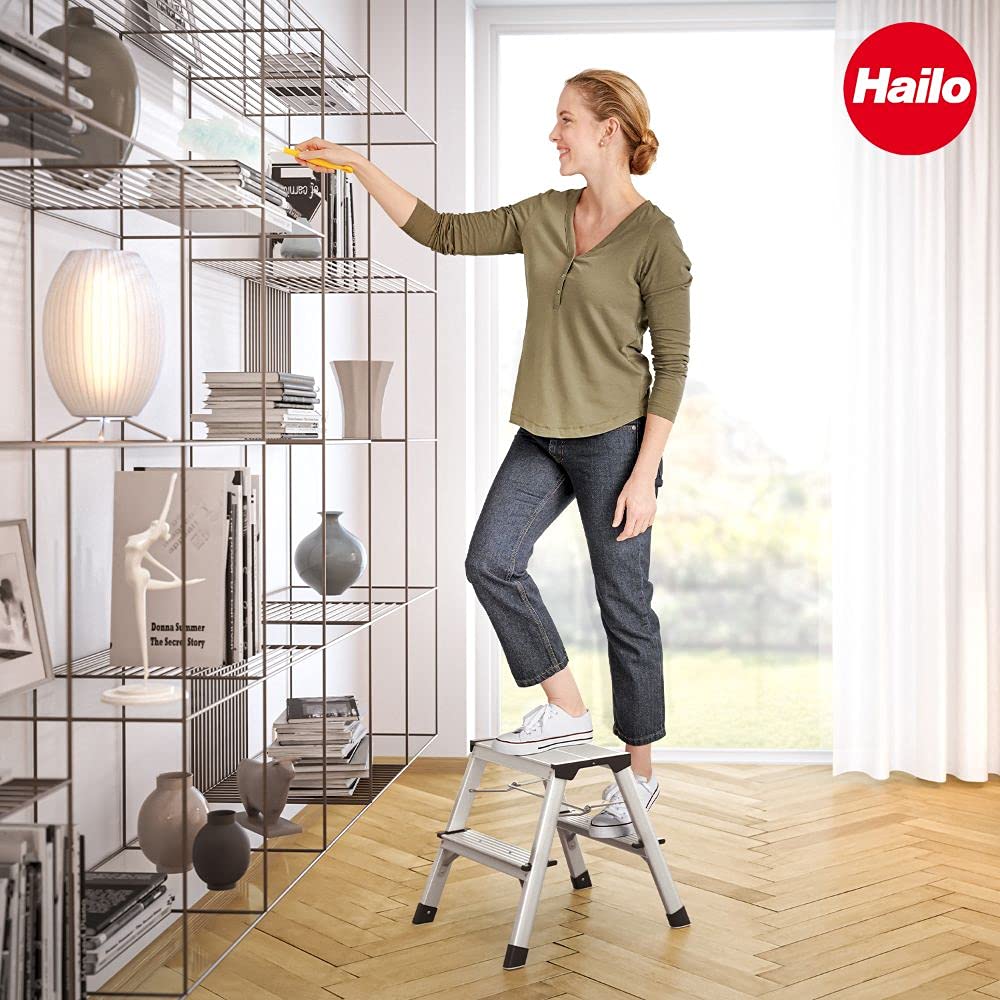 hailo-d60-standardline-trittleiter-2x2-stufen-silber-150-kg image 7