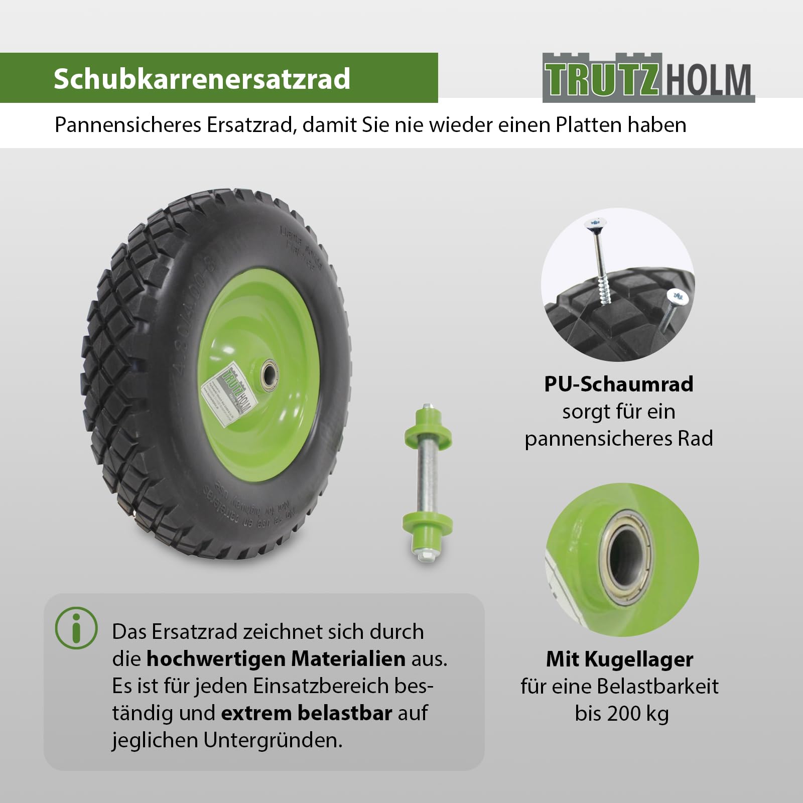 trutzholm-ersatzrad-schubkarrenrad-400-mm-vollgummi-m-achse image 2