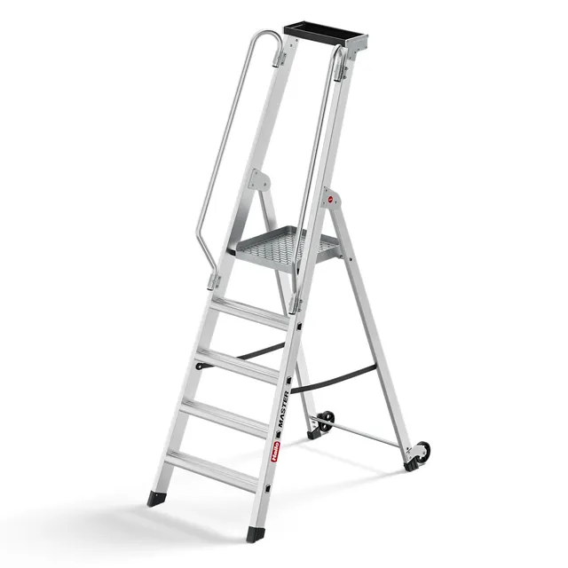 hailo-master-p80-plattformleiter-5-stufen-alu-fahrbar image 1