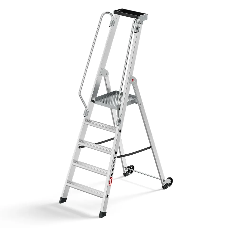 hailo-master-p80-plattformleiter-5-stufen-alu-fahrbar image 1